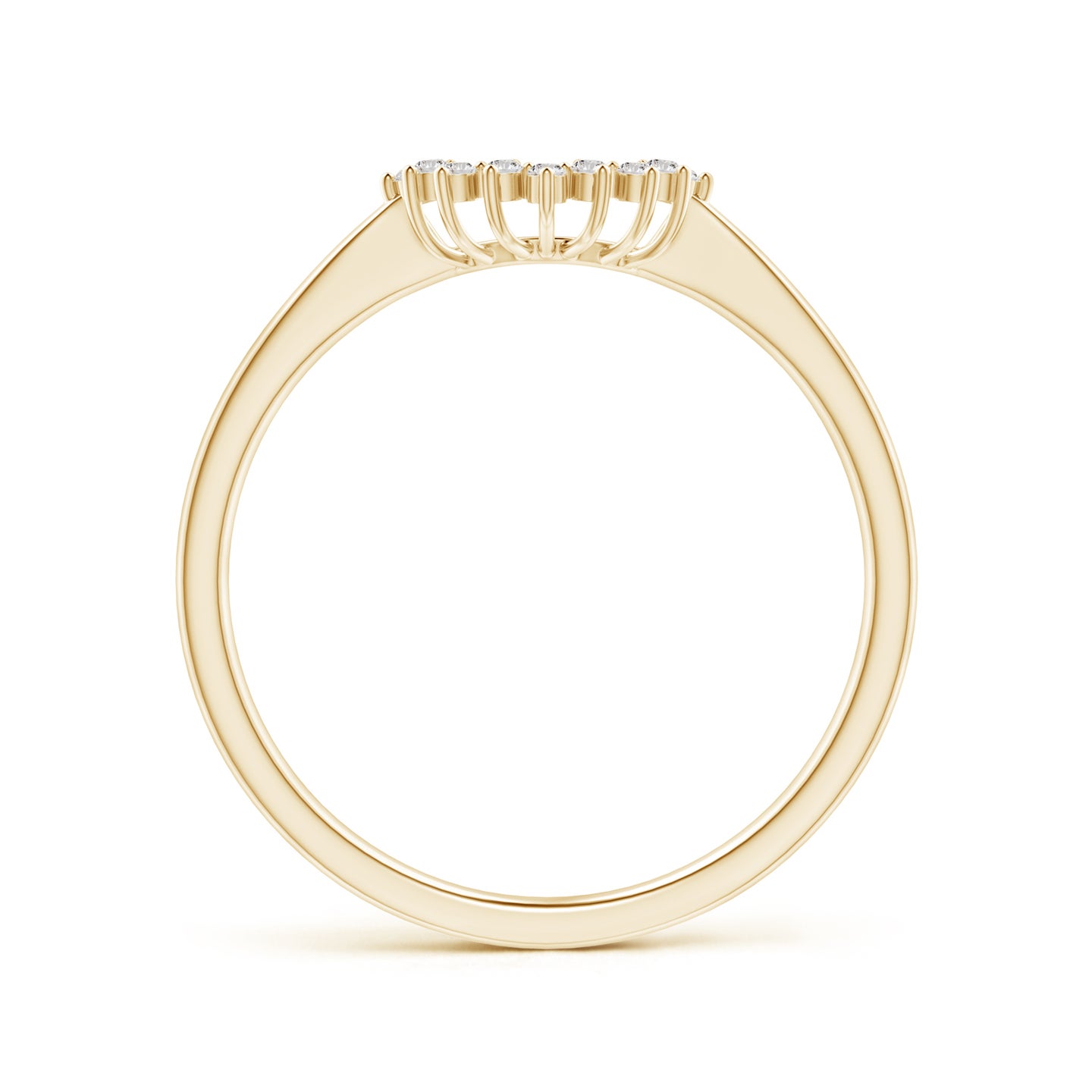 1.1mm IJI1I2 Diamond Curved Wedding Band in Yellow Gold