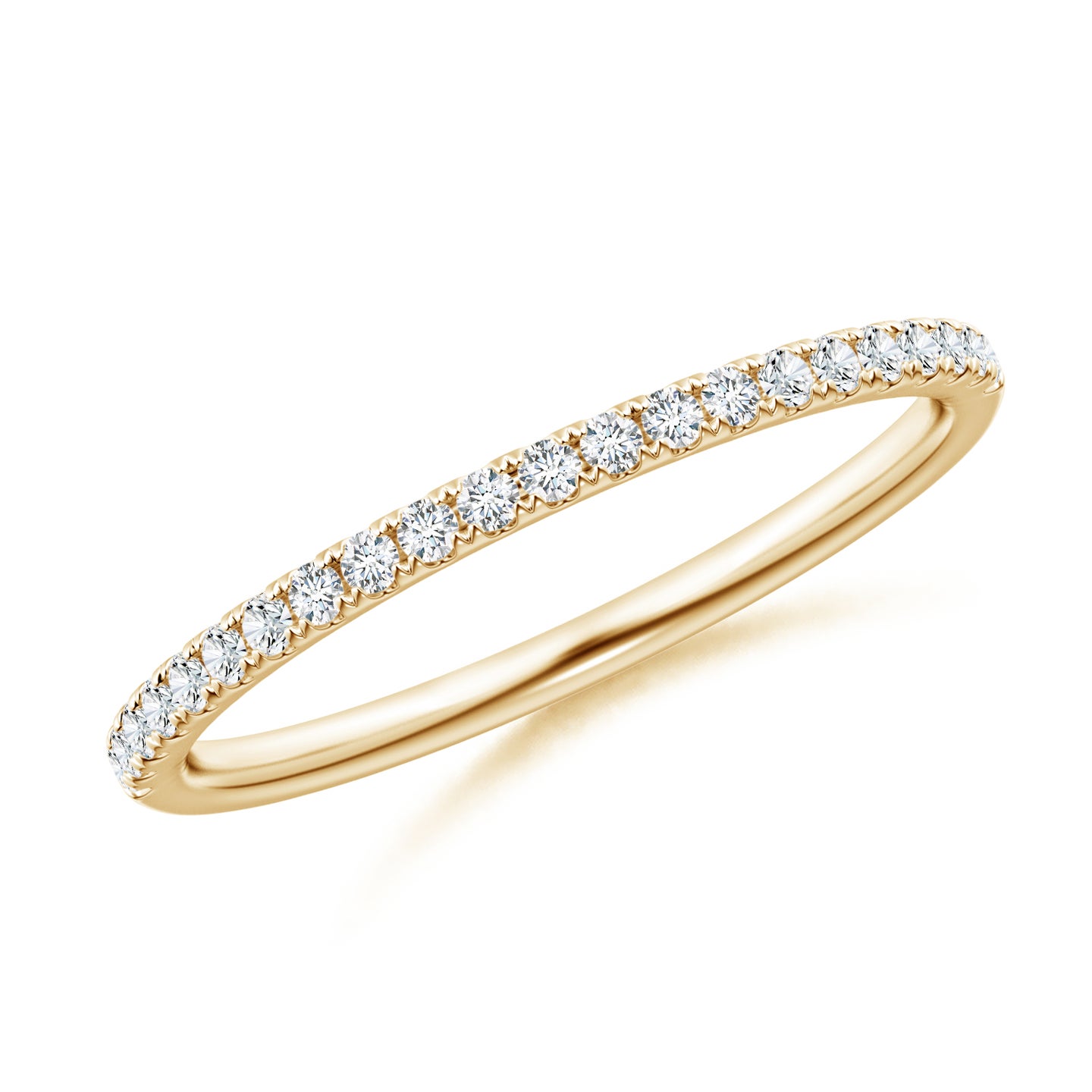 Lab-Grown Pave-Set Diamond Half Eternity Classic Wedding Ring