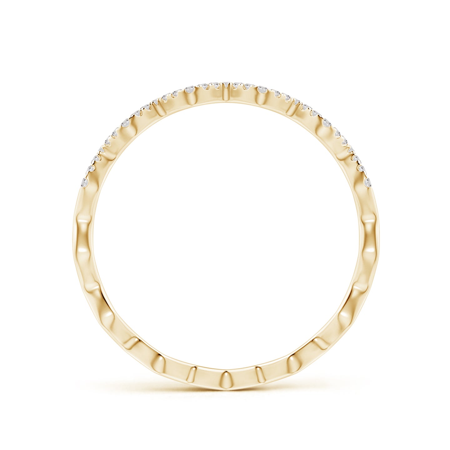 0.8mm IJI1I2 Classic Round Diamond Zig Zag Ring in Yellow Gold