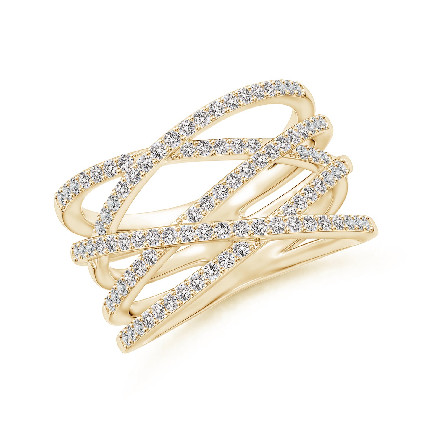 1.1mm IJI1I2 Entwined Diamond Wrap Ring in Yellow Gold