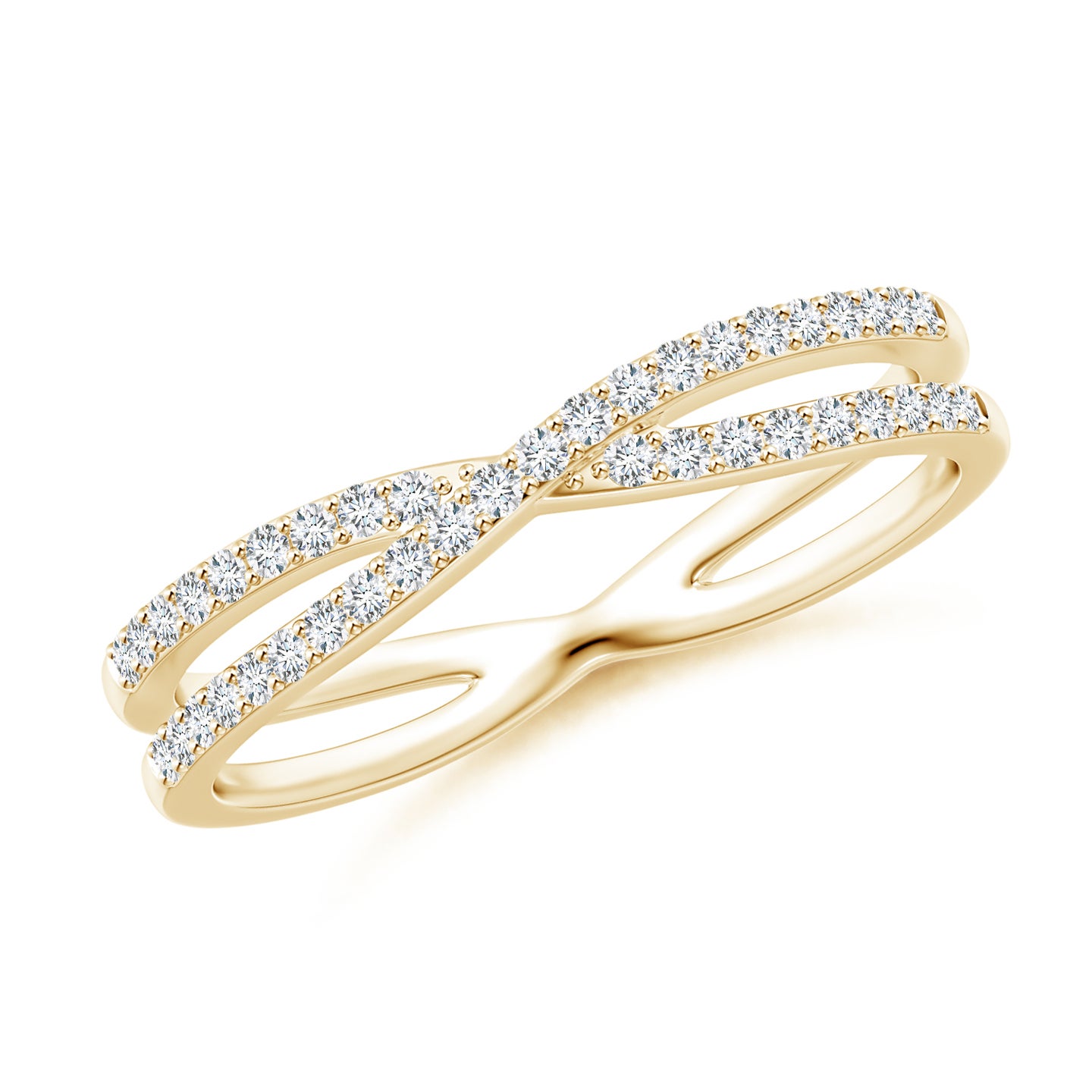 Lab-Grown Diamond Crossover Wedding Ring