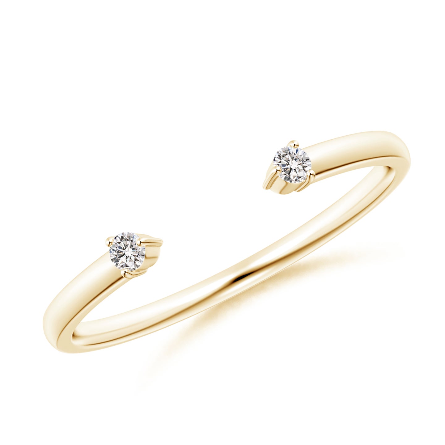 1.8mm IJI1I2 Two-Stone Diamond Open Ring in Yellow Gold