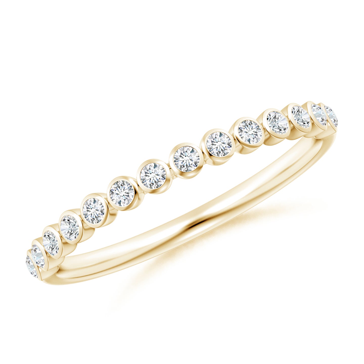 Lab-Grown Bezel-Set Diamond Half Eternity Wedding Ring