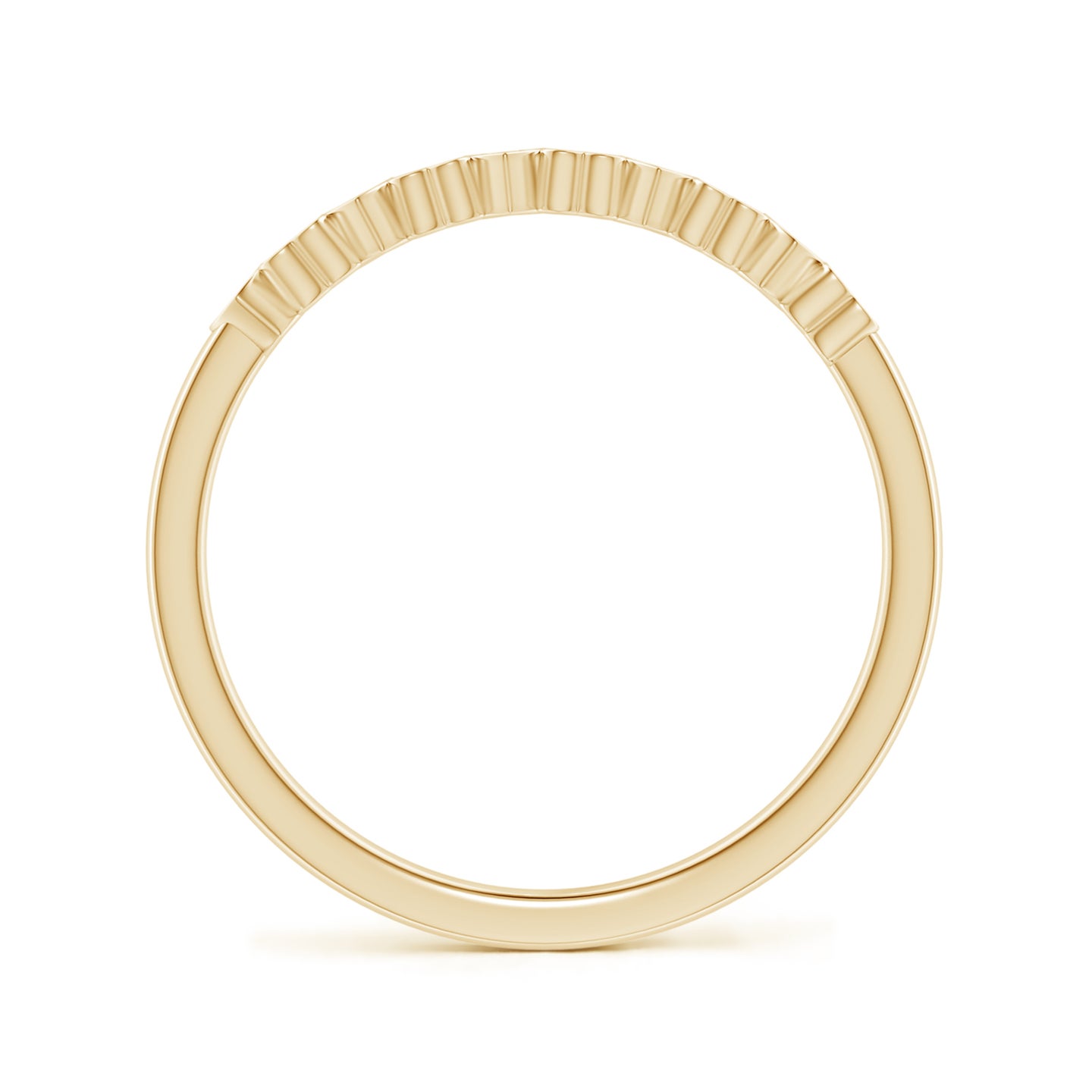 1.3mm IJI1I2 Pave-Set Diamond Heart Wedding Band in Yellow Gold 1.3mm IJI1I2 Pave-Set Diamond Heart Wedding Band in Yellow Gold