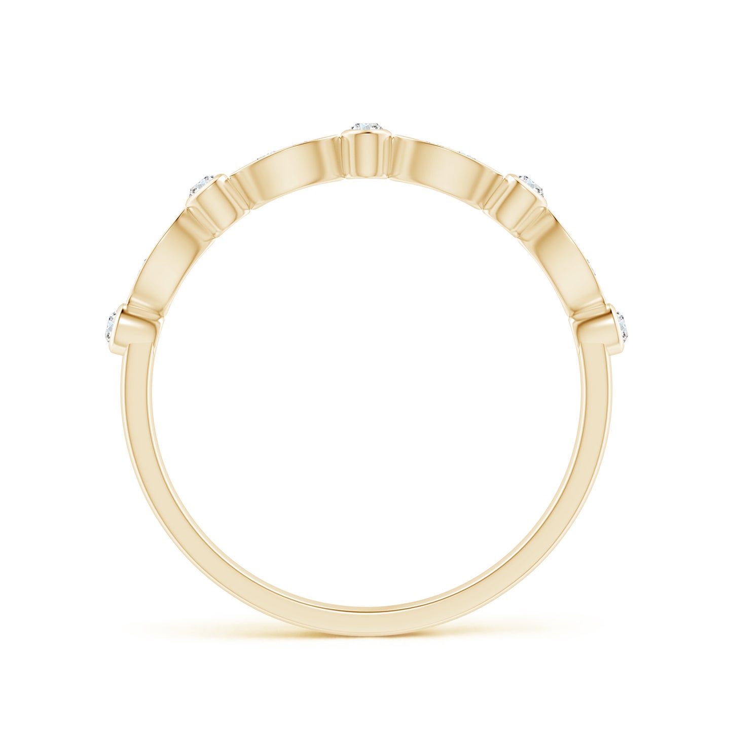 1mm GVS2 Aeon Vintage Inspired Diamond Lace Pattern Wedding Band in Yellow Gold