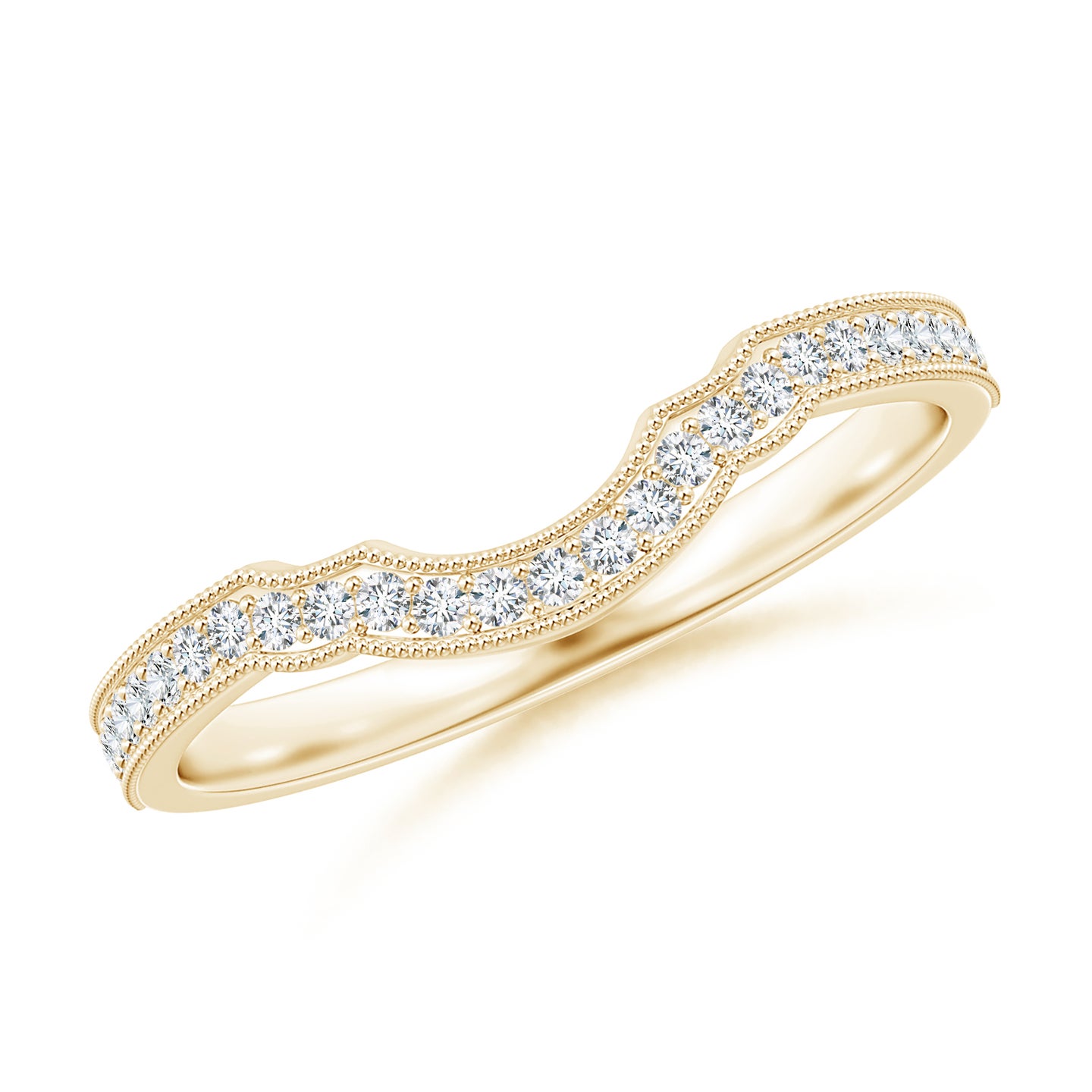 Lab-Grown Aeon Vintage Inspired Diamond Contour Wedding Ring