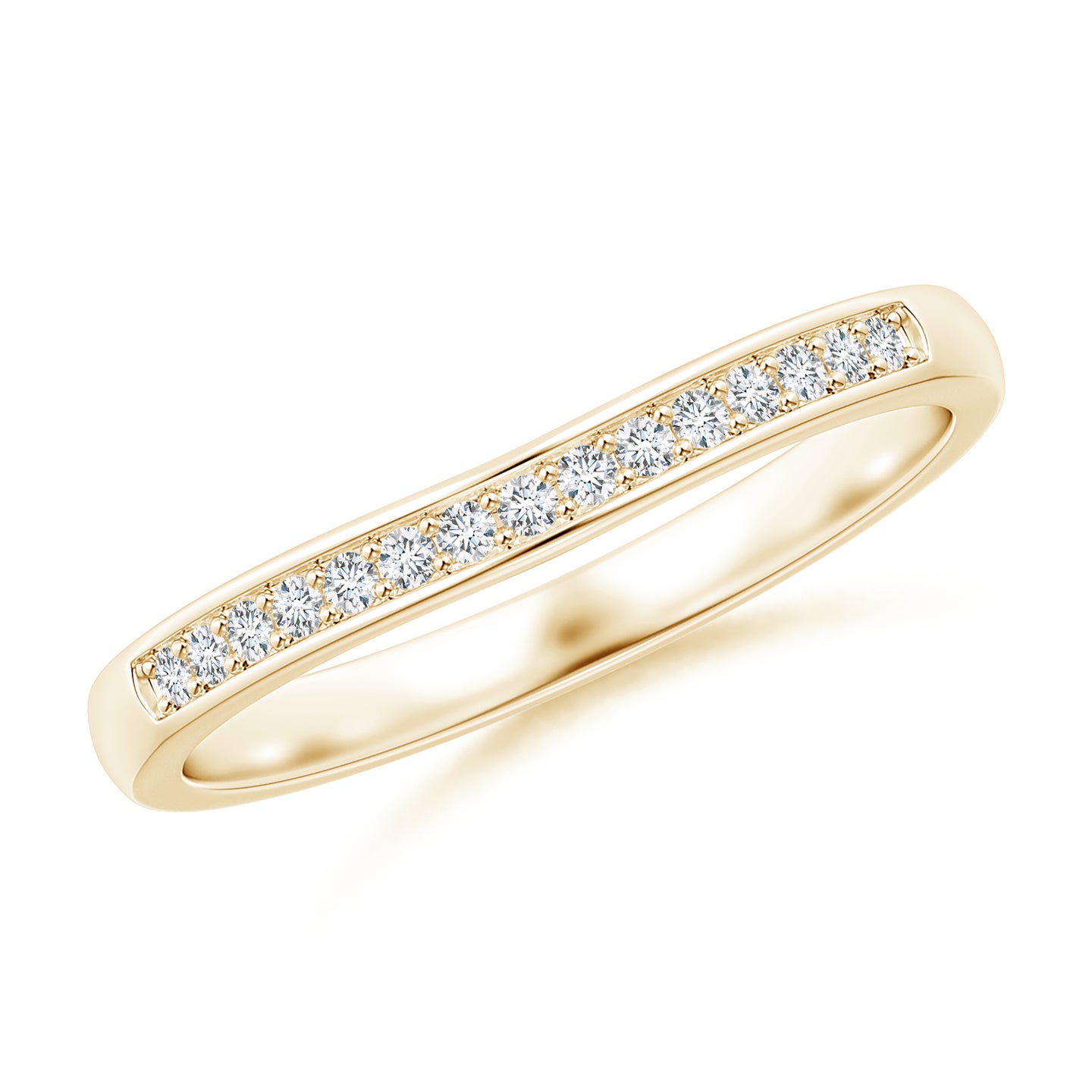Lab-Grown Aeon Vintage Style Diamond Curved Wedding Ring