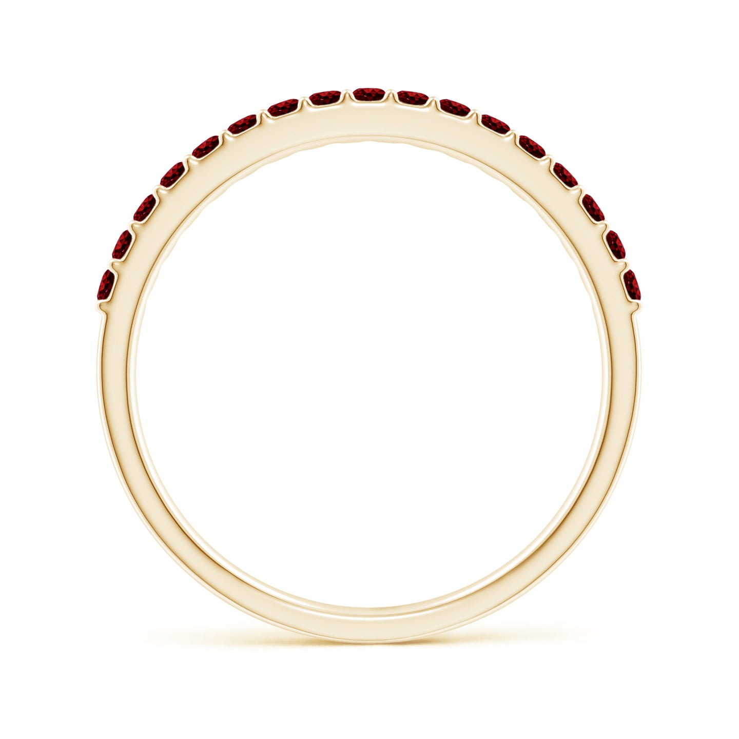 Prong Set Half Eternity Round Ruby Wedding Ring
