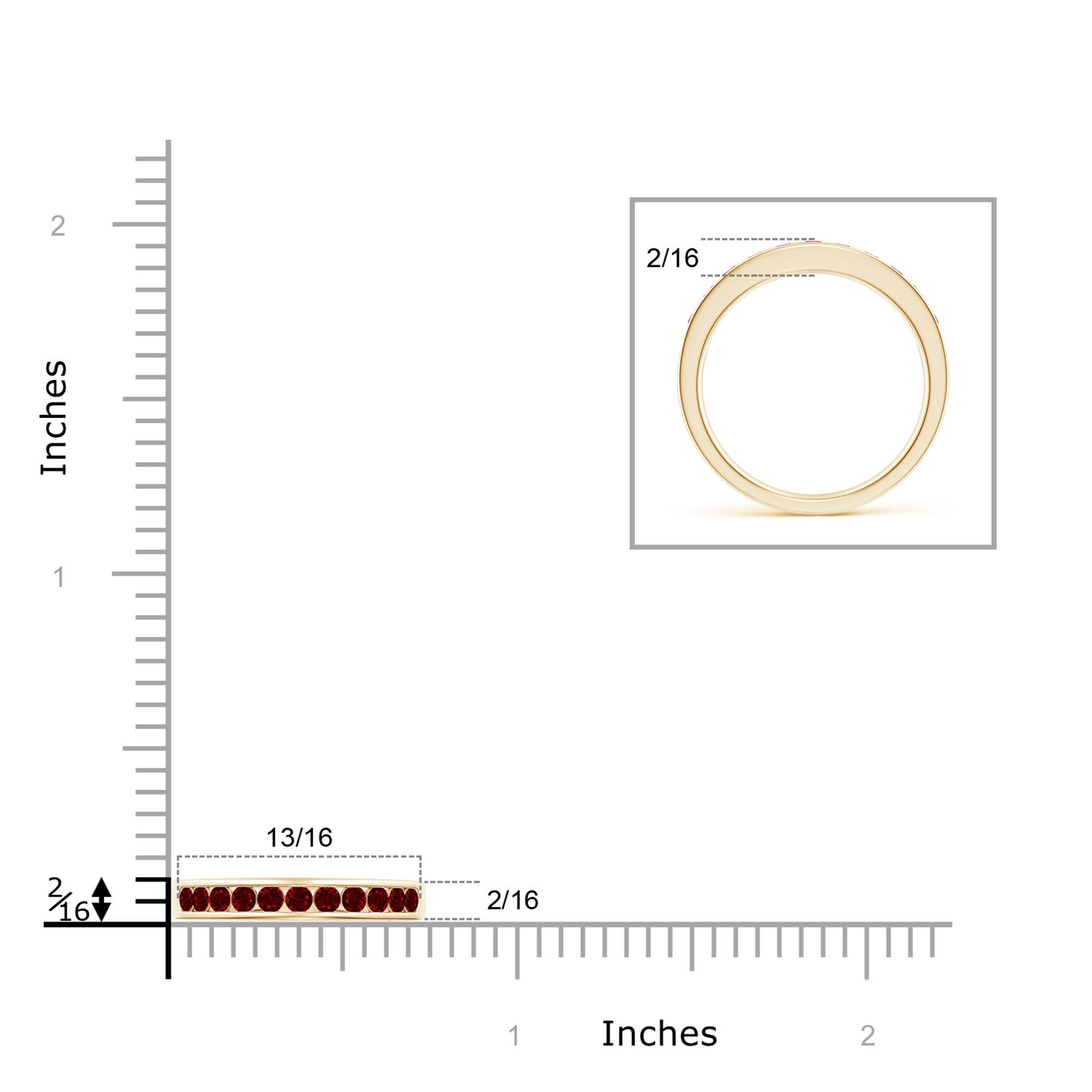 Channel Set Half Eternity Ruby Wedding Ring