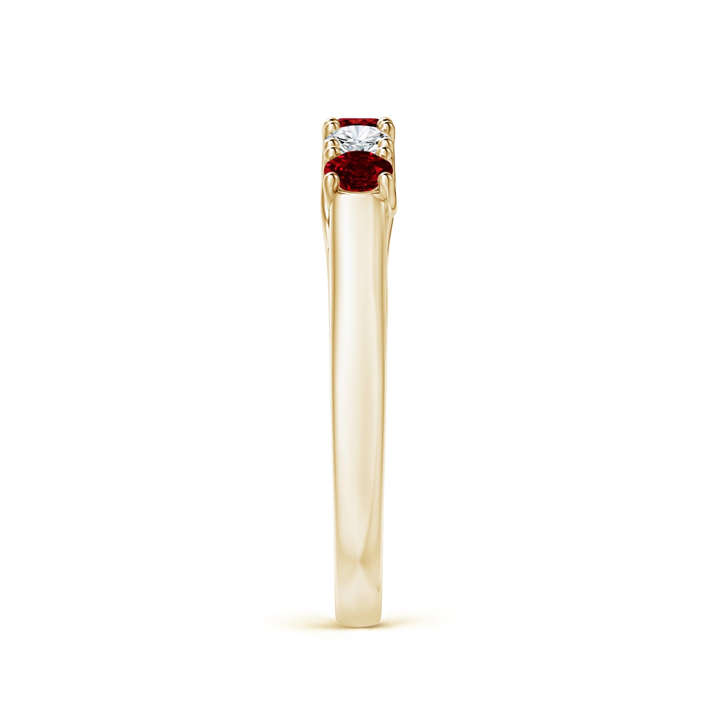 Half Eternity Five Stone Ruby and Diamond Wedding Band