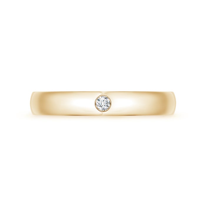 2.5mm GVS2 Gypsy Set Round Diamond Solitaire Wedding Band for Men in 100 Yellow Gold