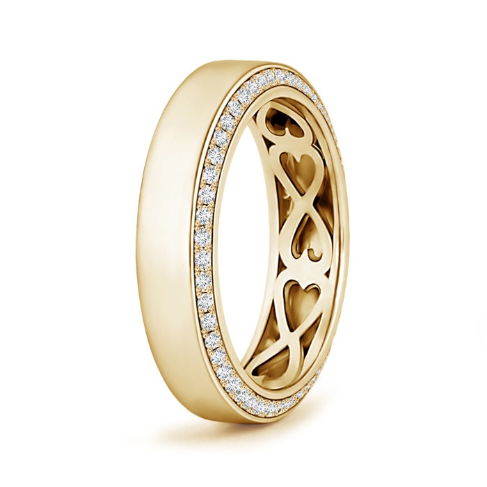 Lab-Grown Inside Heart Pattern Men's Diamond Wedding Ring