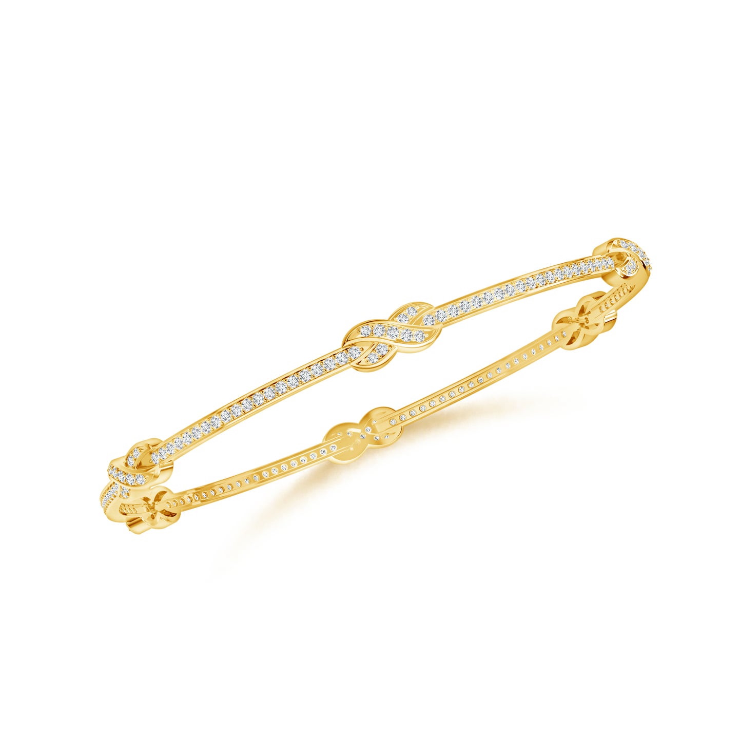 Infinity Natural Diamond Studded Linear Bangle