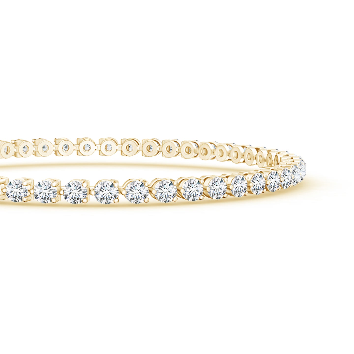2.4mm FGVS Lab-Grown Round Diamond Link Tennis Bracelet in Yellow Gold