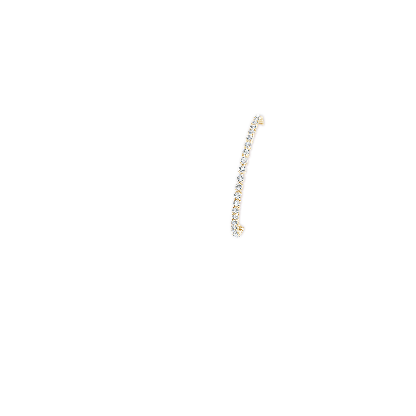 2.4mm FGVS Lab-Grown Round Diamond Link Tennis Bracelet in Yellow Gold