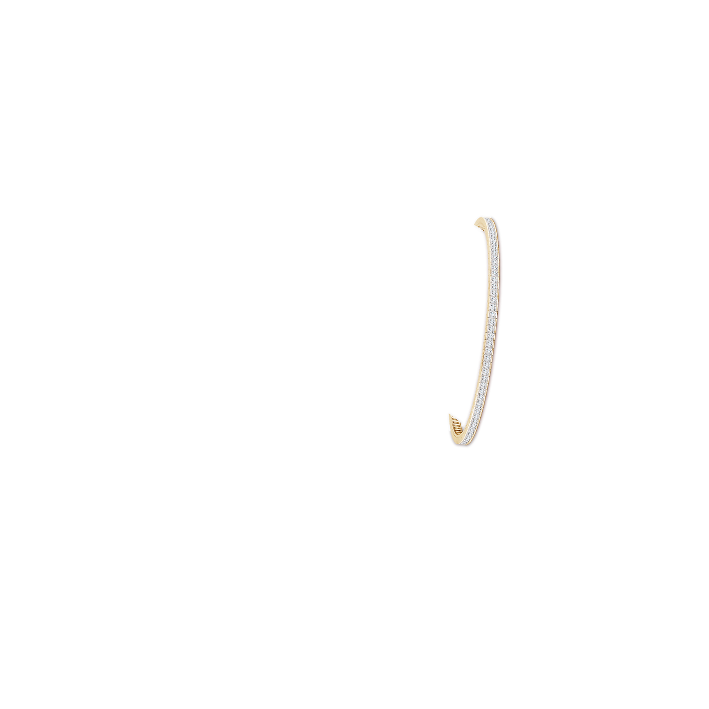 1.6mm FGVS Lab-Grown Channel-Set Princess-Cut Diamond Tennis Bracelet in Yellow Gold