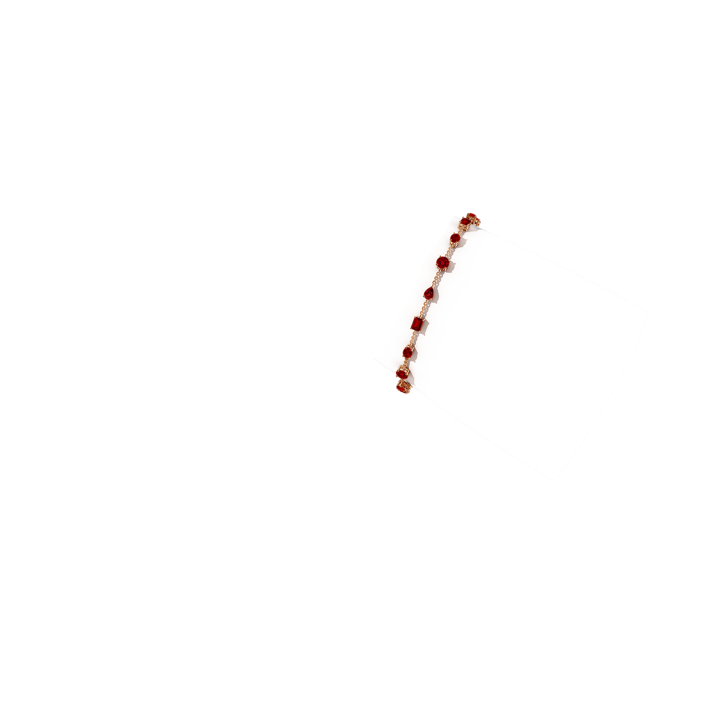 Multi-Shape Lab-Grown Ruby Station Bracelet