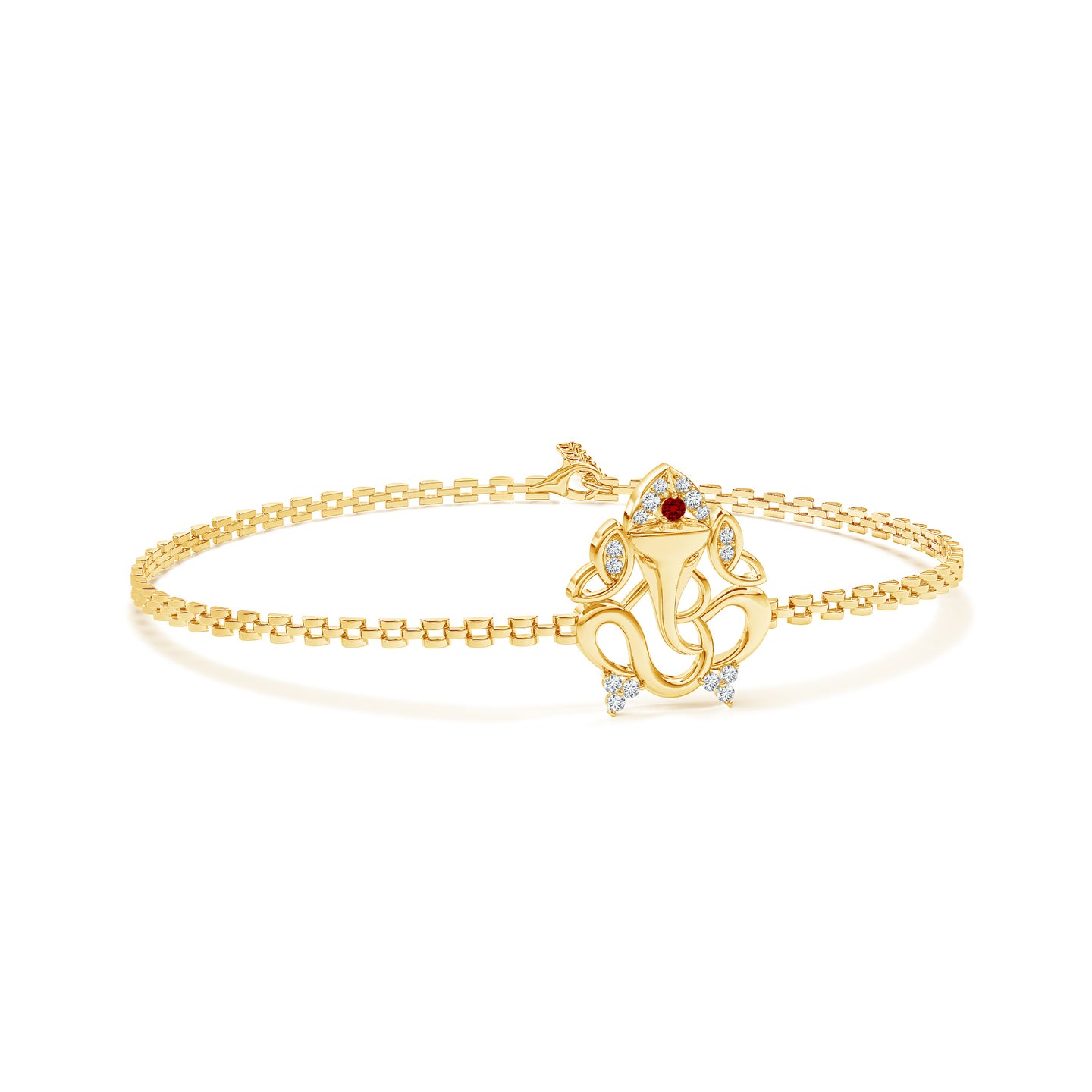 The Omkara Ganesha Rakhi With Lab Grown Ruby and Lab Grown Diamond