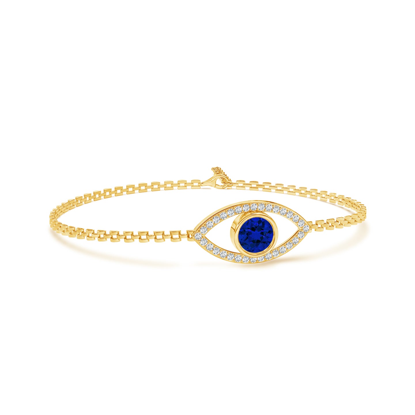 Evil Eye Rakhi With Lab Grown Blue Sapphire and Lab Grown Diamond