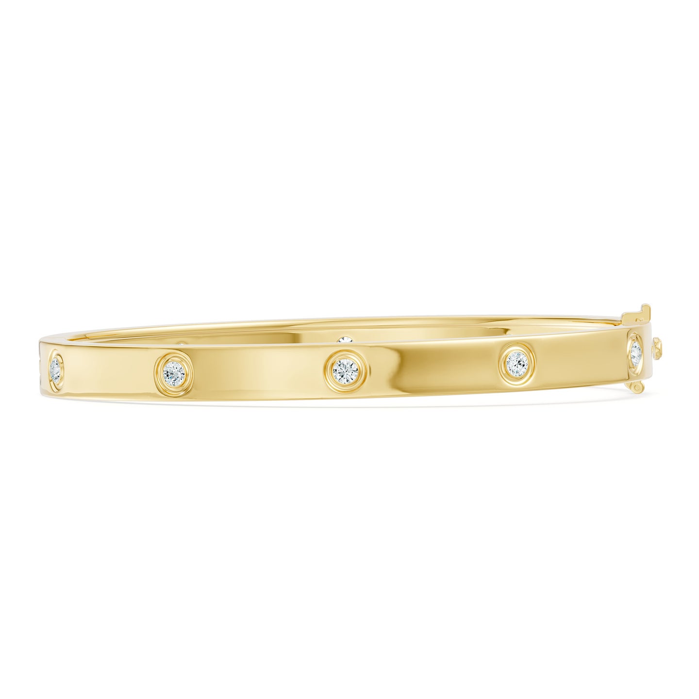 Flush-Set Lab-Grown Diamond Bangle Bracelet