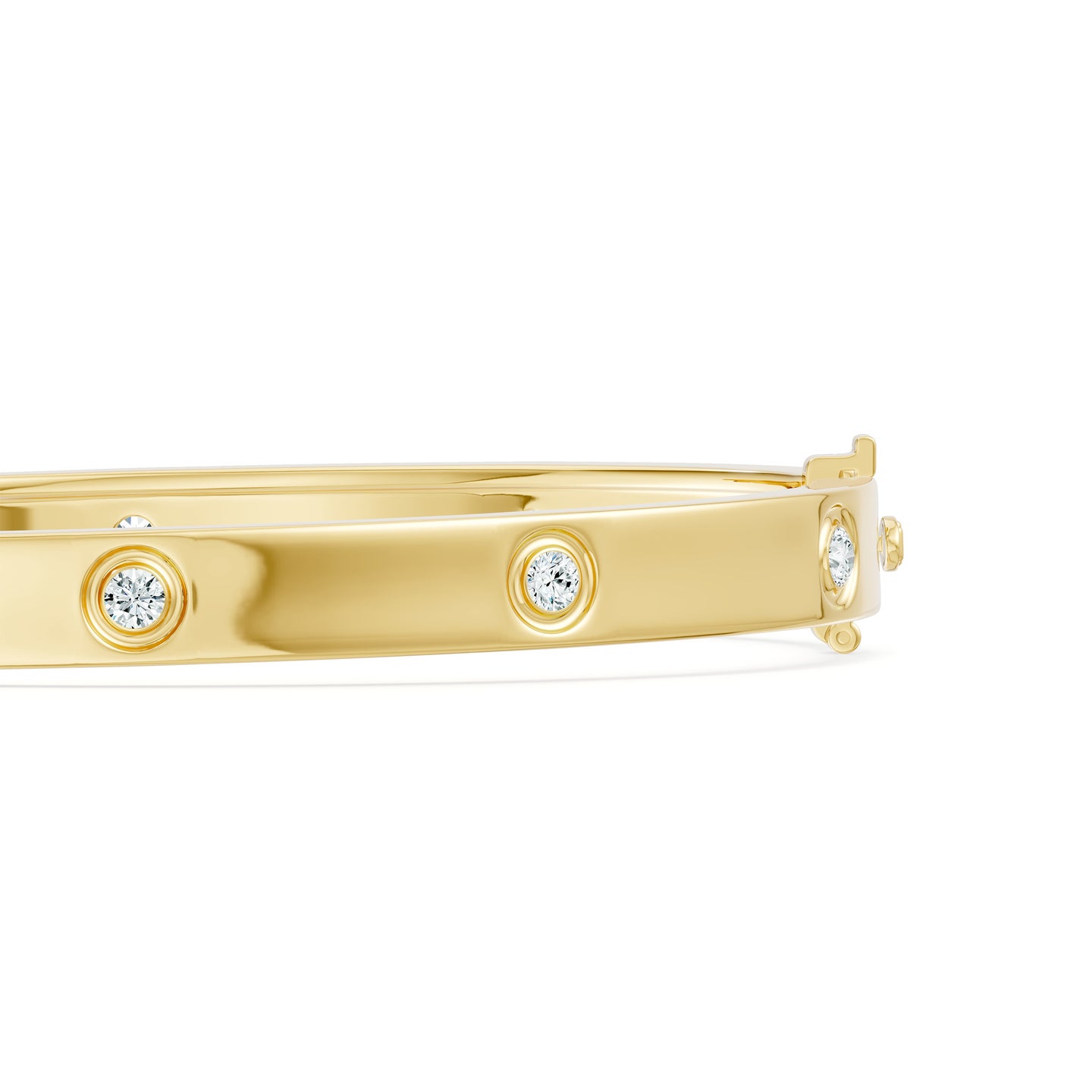 Flush-Set Lab-Grown Diamond Bangle Bracelet