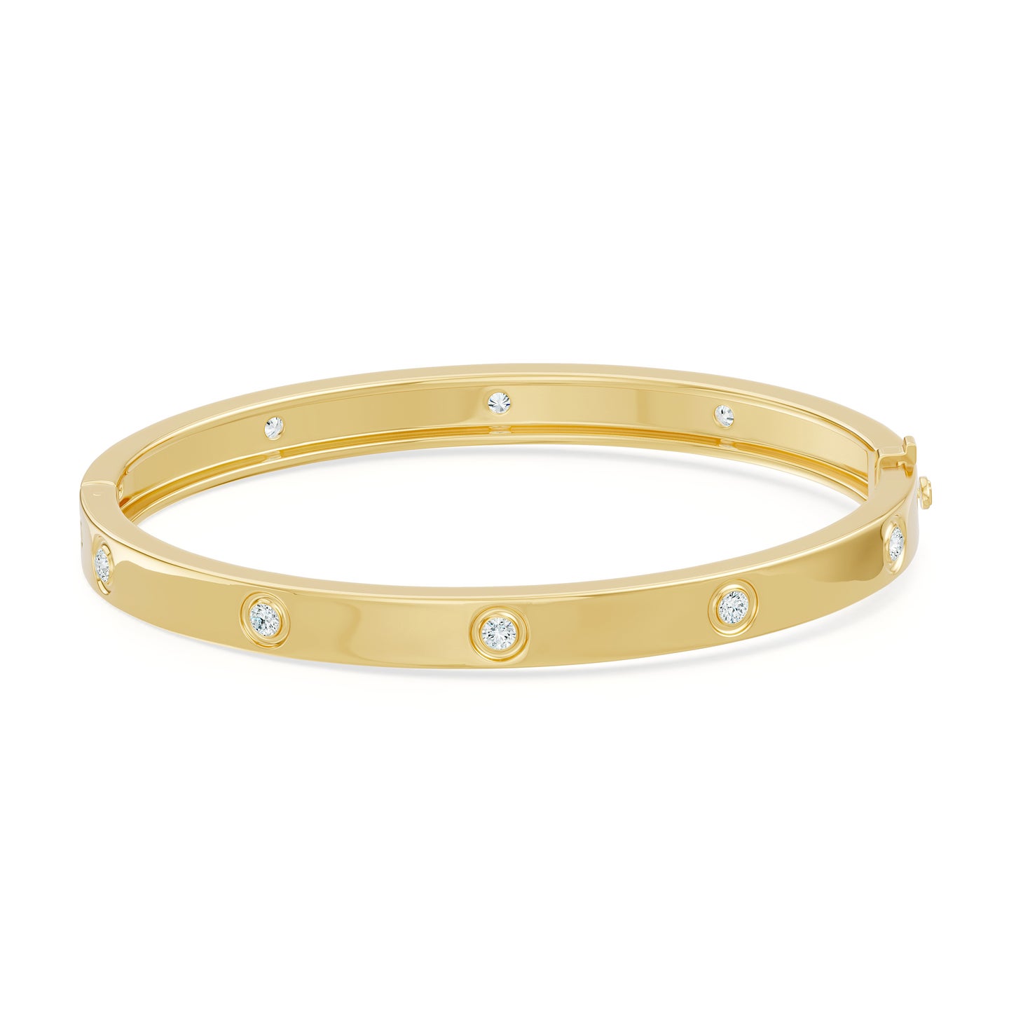 Flush-Set Lab-Grown Diamond Bangle Bracelet