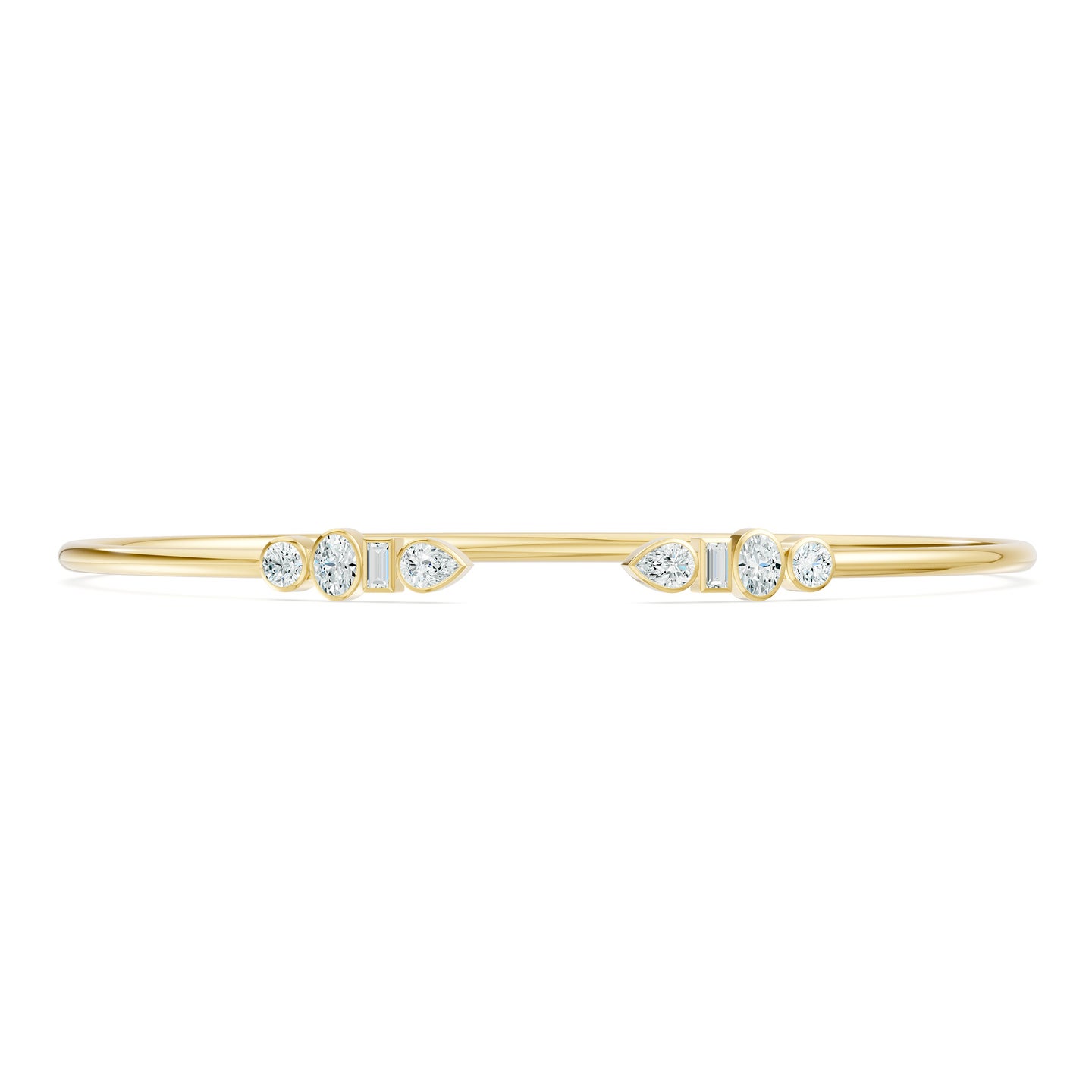 Multi-Shape Lab-Grown Diamond Open Bracelet