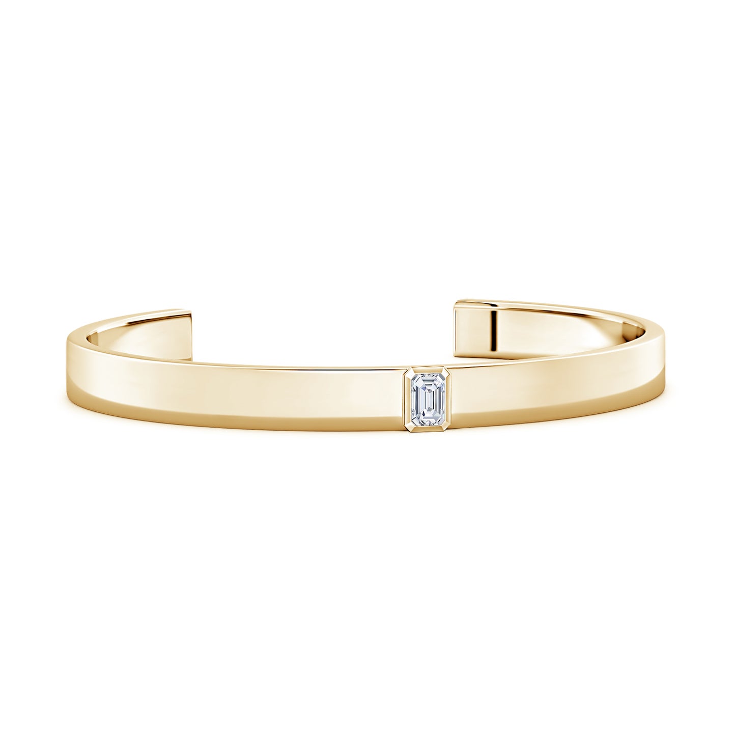 Emerald-Cut Lab-Grown Diamond Men’s Cuff Bracelet
