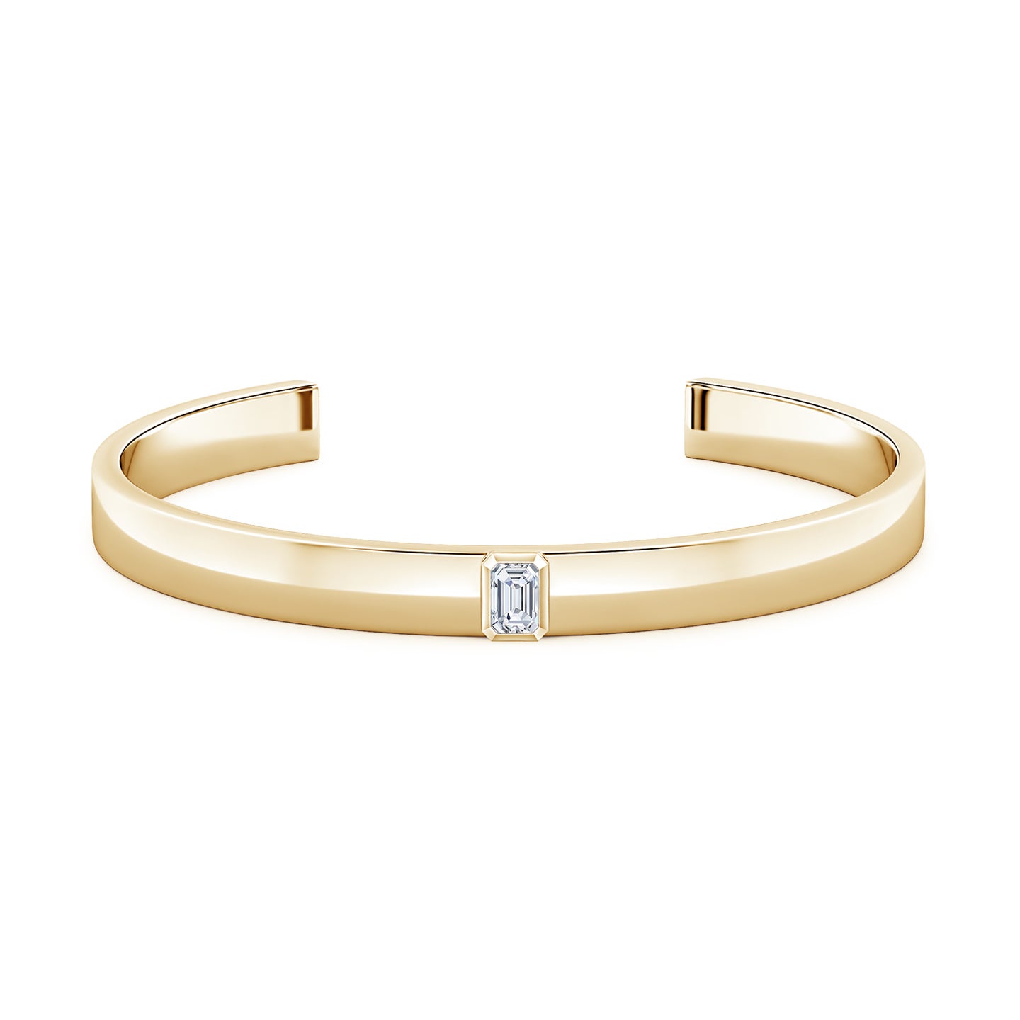 Emerald-Cut Lab-Grown Diamond Men’s Cuff Bracelet