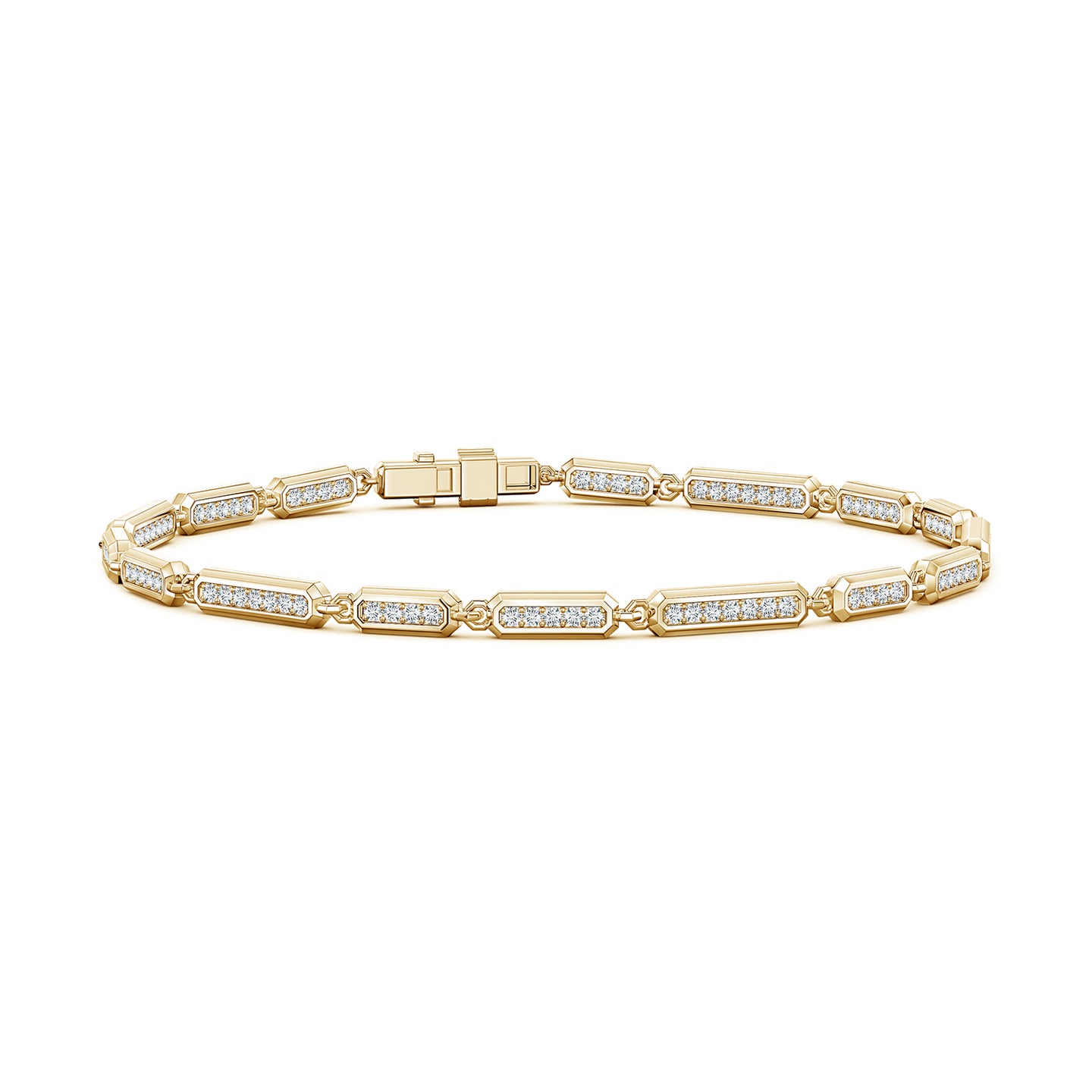Men's Pave-Set Lab-Grown Diamond Octagon Tennis Bracelet