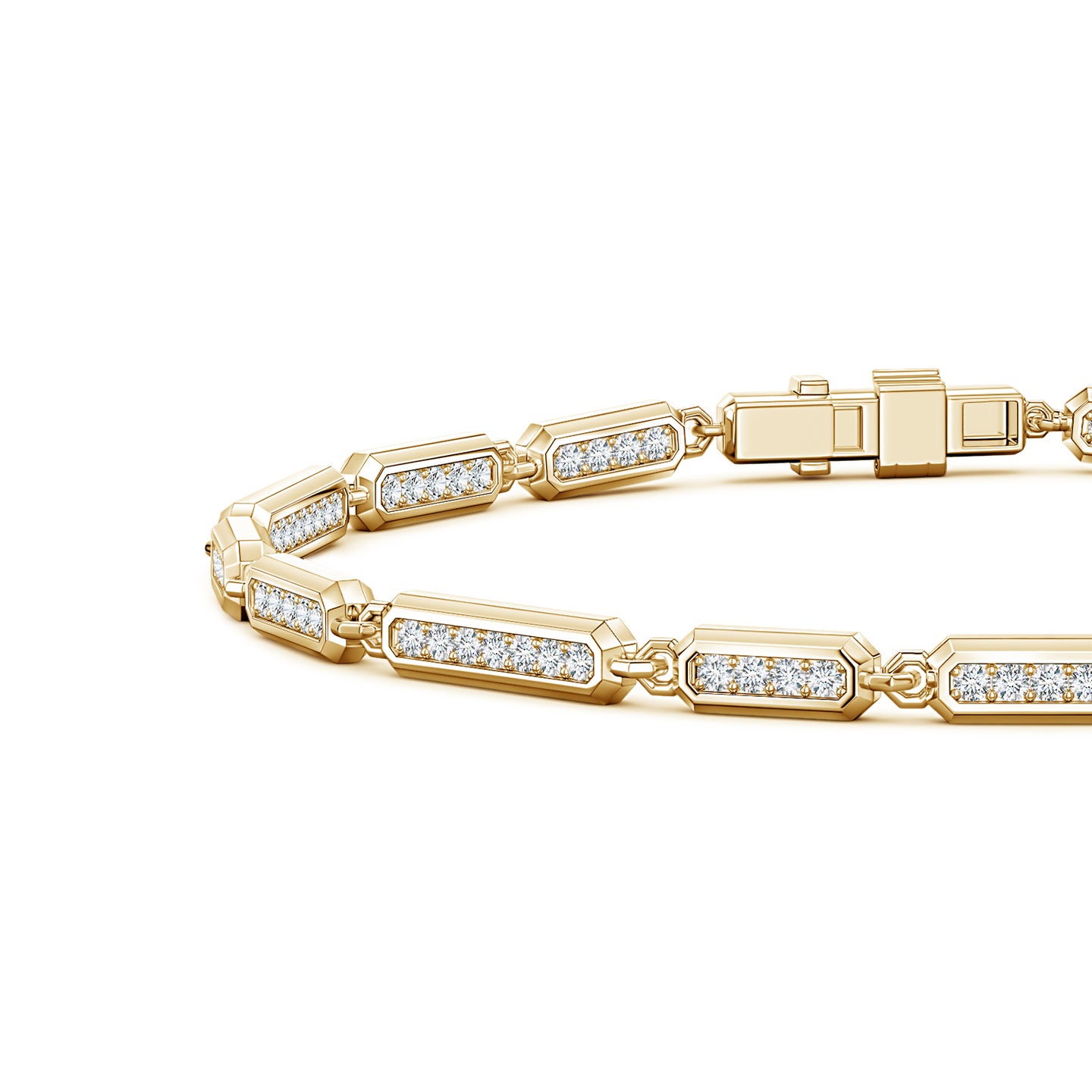 Men's Pave-Set Lab-Grown Diamond Octagon Tennis Bracelet