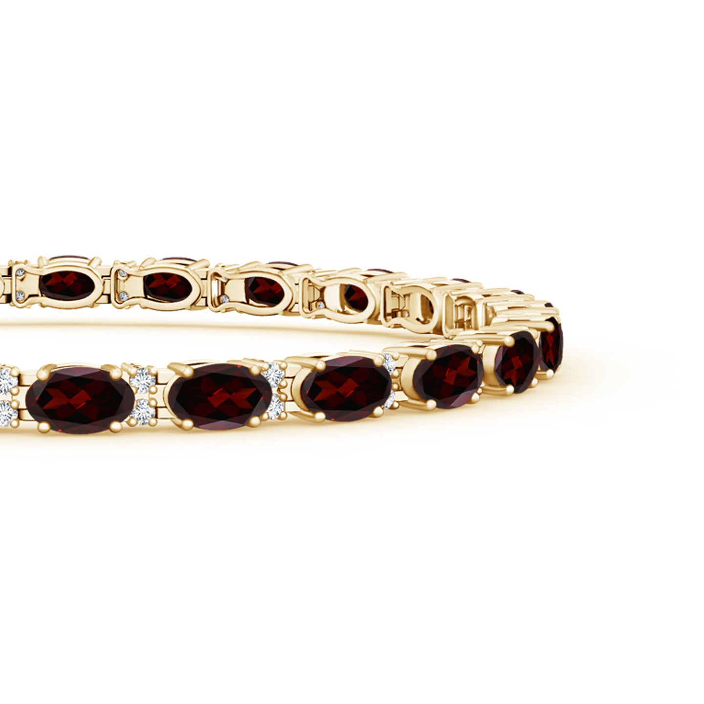 Classic Oval Garnet and Diamond Tennis Bracelet