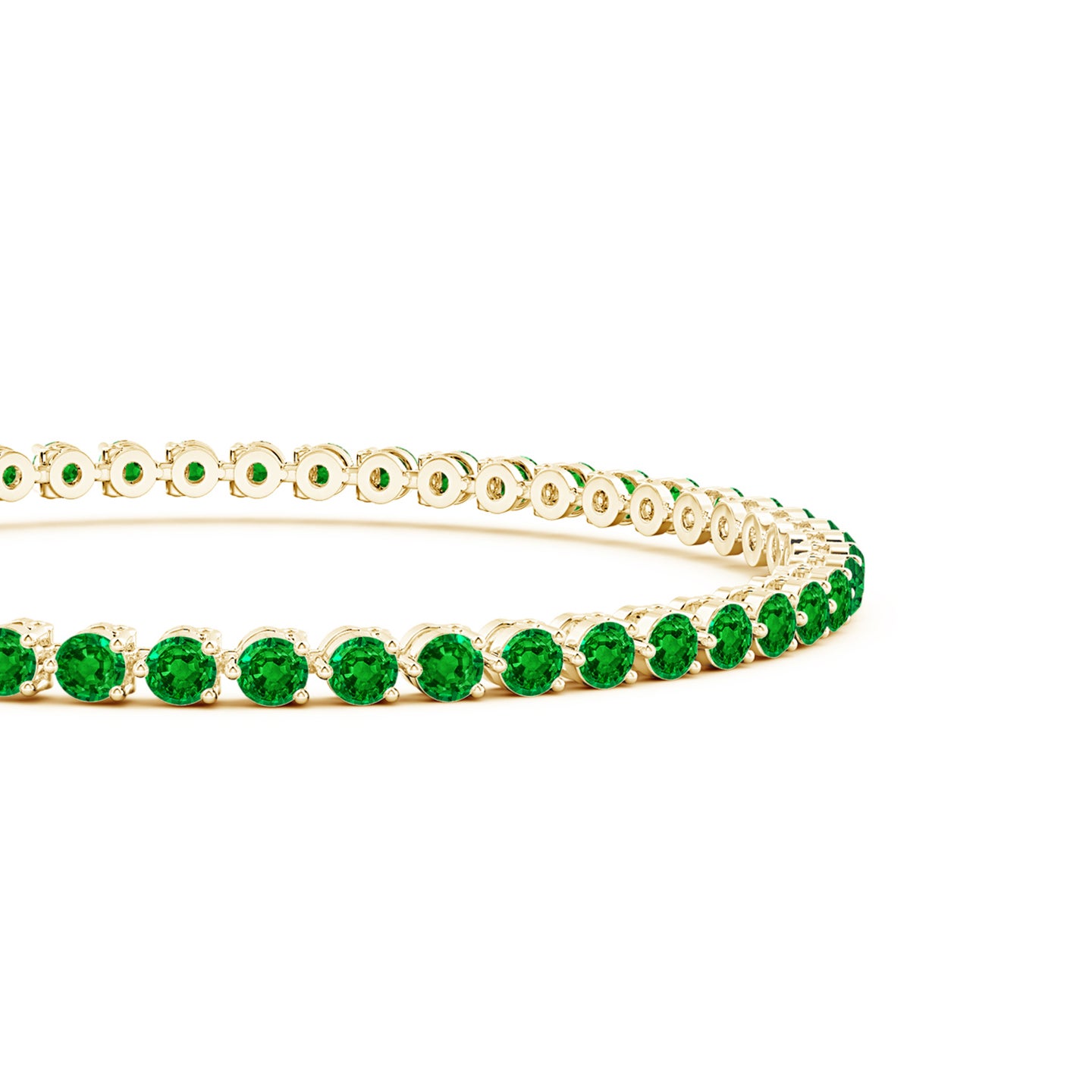 Round Emerald Link Tennis Bracelet