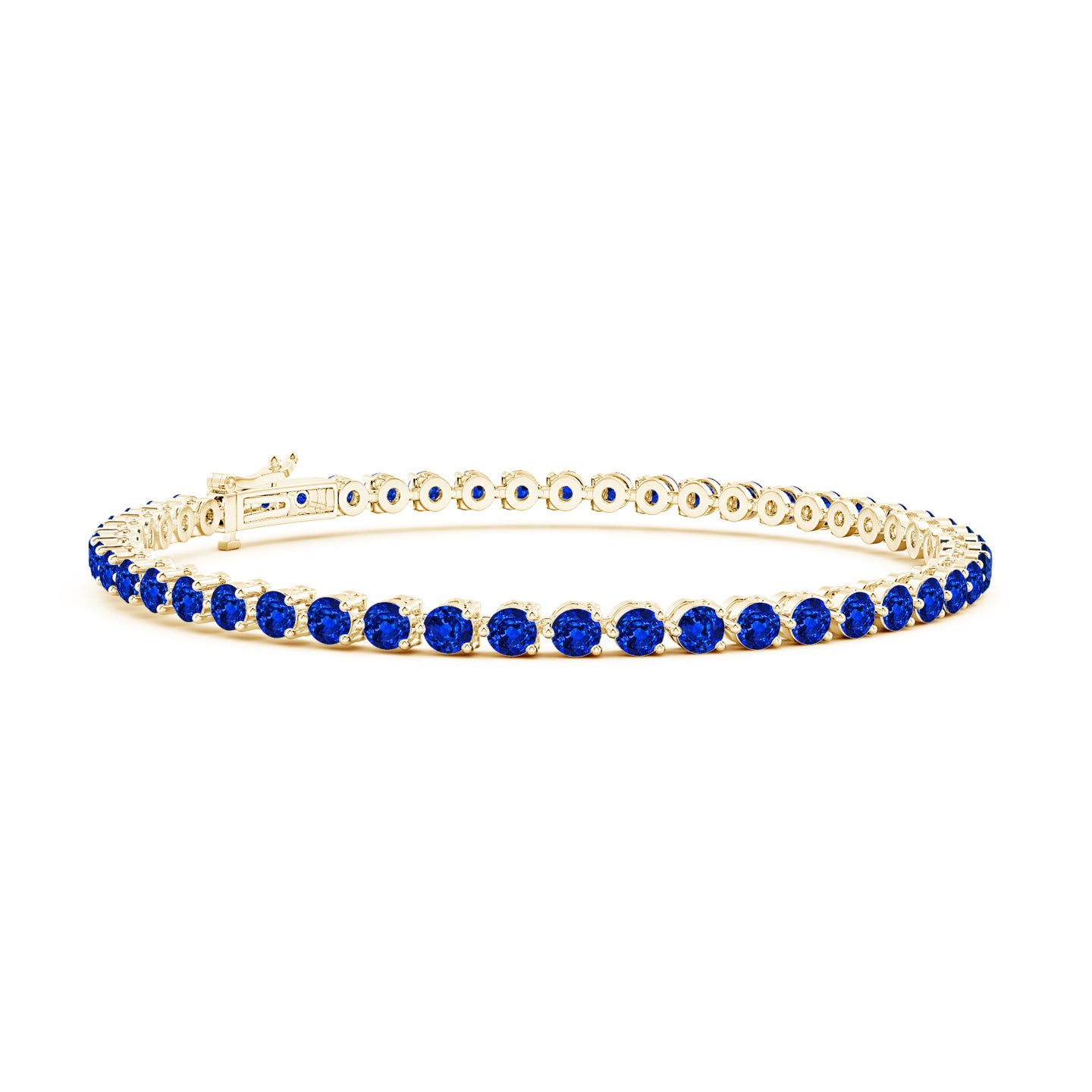Round Blue Sapphire Link Tennis Bracelet