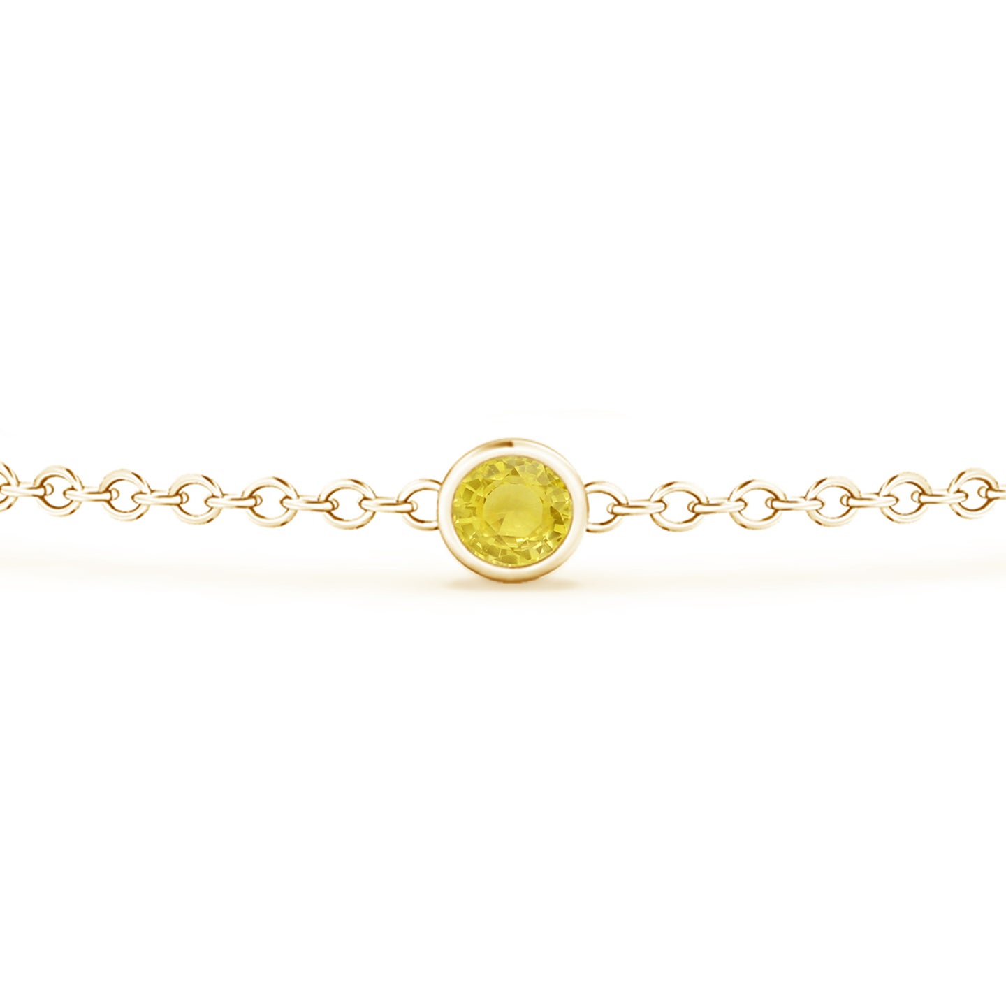 3.5mm A Bezel-Set Yellow Sapphire & Diamond Station Bracelet in Yellow Gold