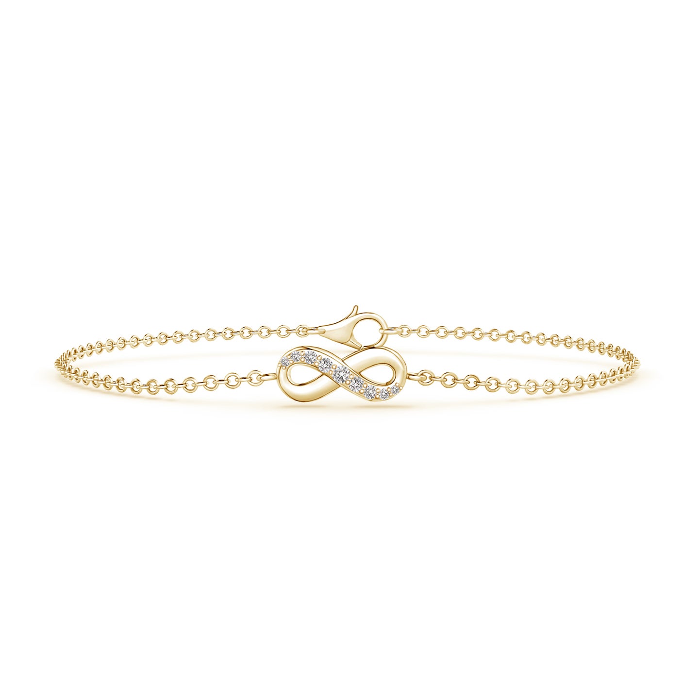 1.5mm IJI1I2 Diamond Infinity Chain Bracelet in Yellow Gold