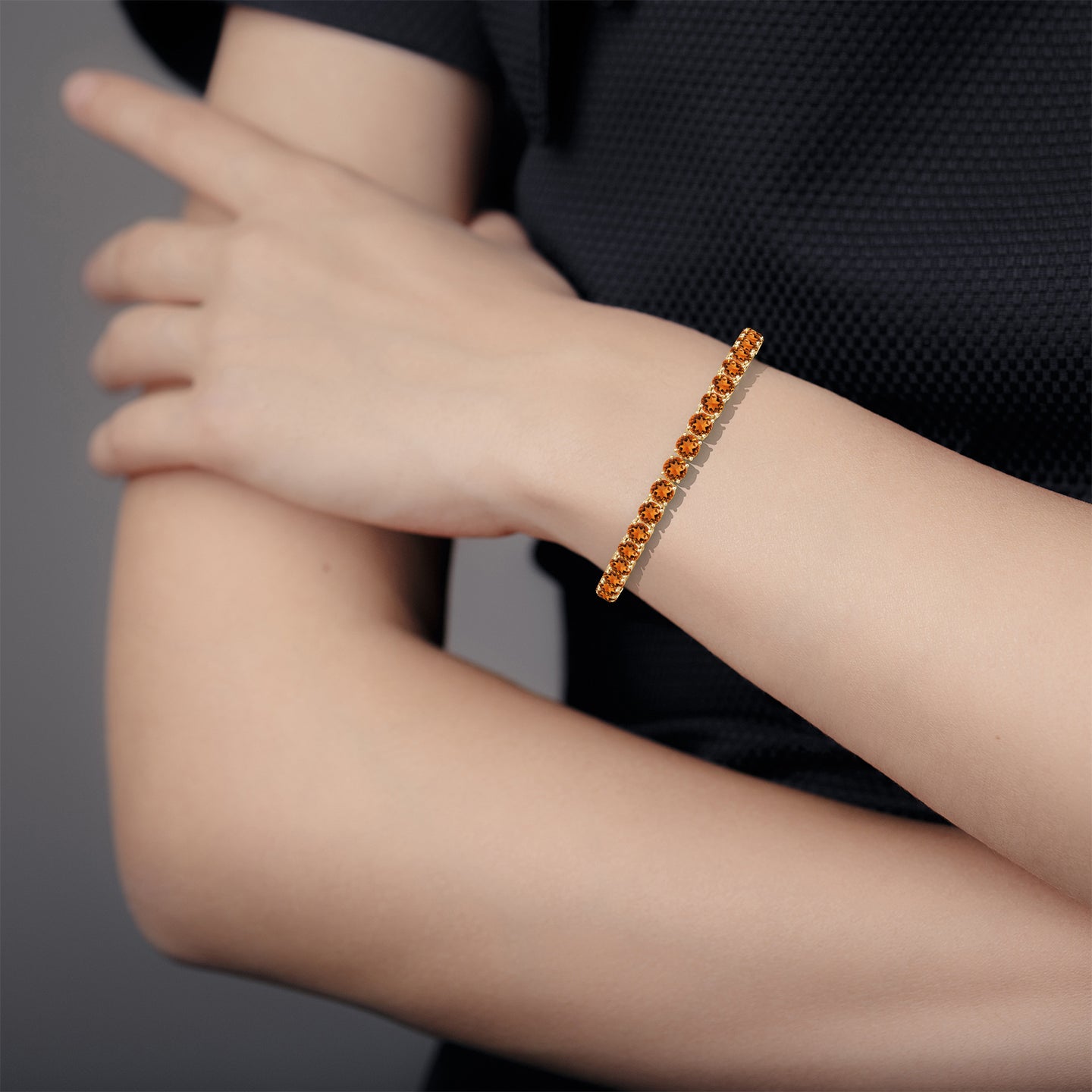 Classic Citrine Linear Tennis Bracelet