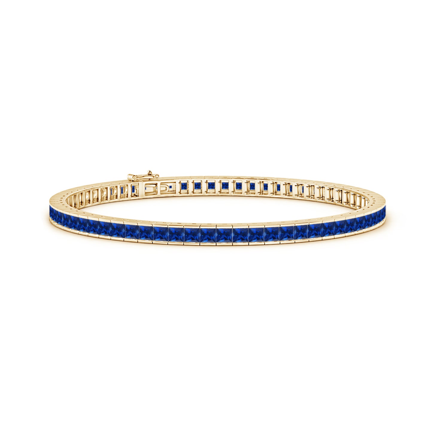 Channel-Set Square Sapphire Tennis Bracelet Channel-Set Square Sapphire Tennis Bracelet