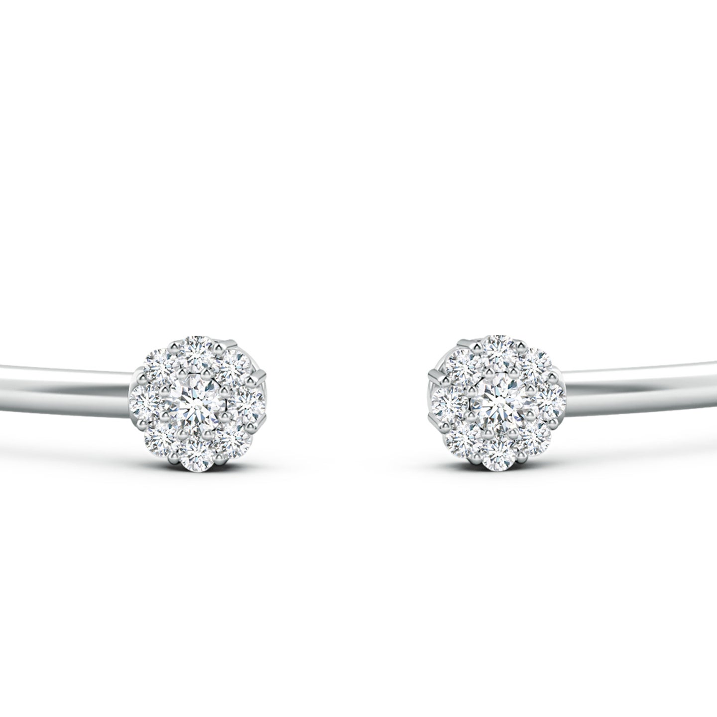 2.7mm GVS2 Diamond Open Flex Floral Bangle in Silver