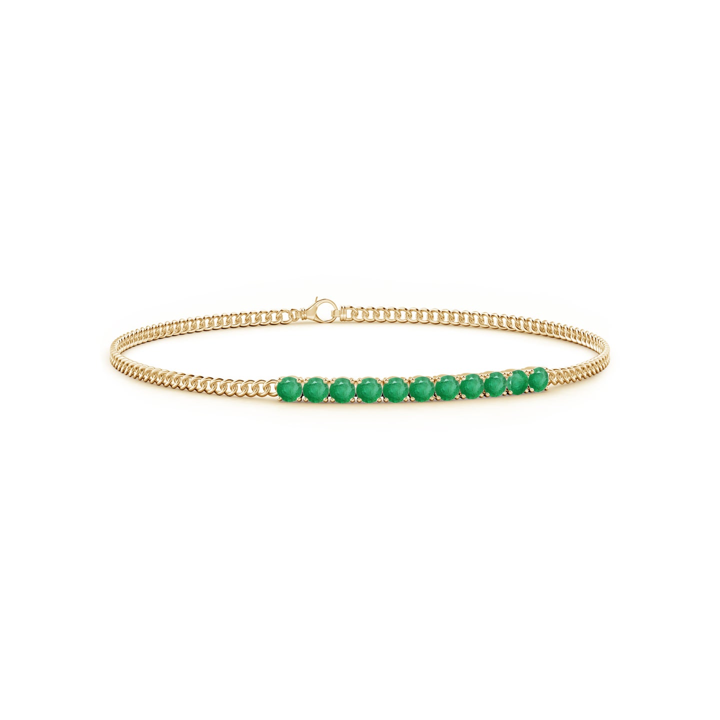 Prong-Set Emerald Bar Bracelet
