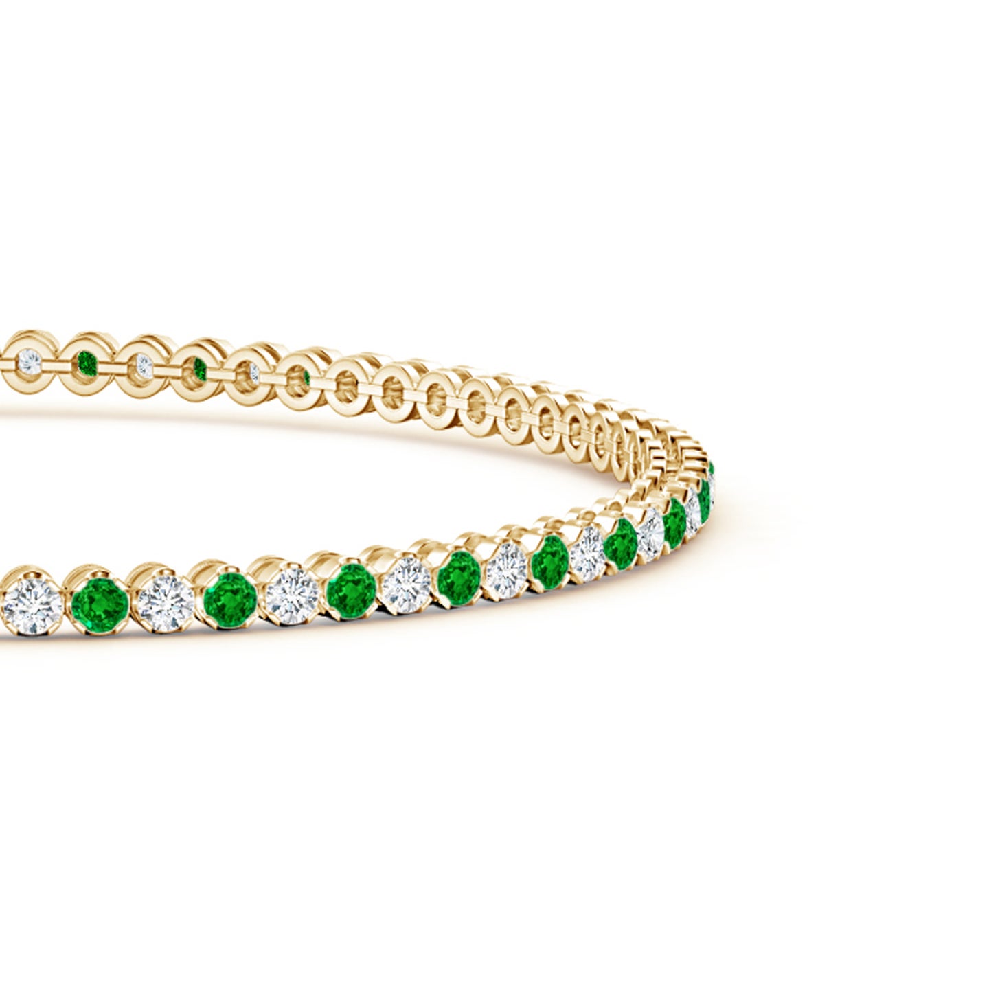 Classic Round Emerald and Diamond Tennis Bracelet