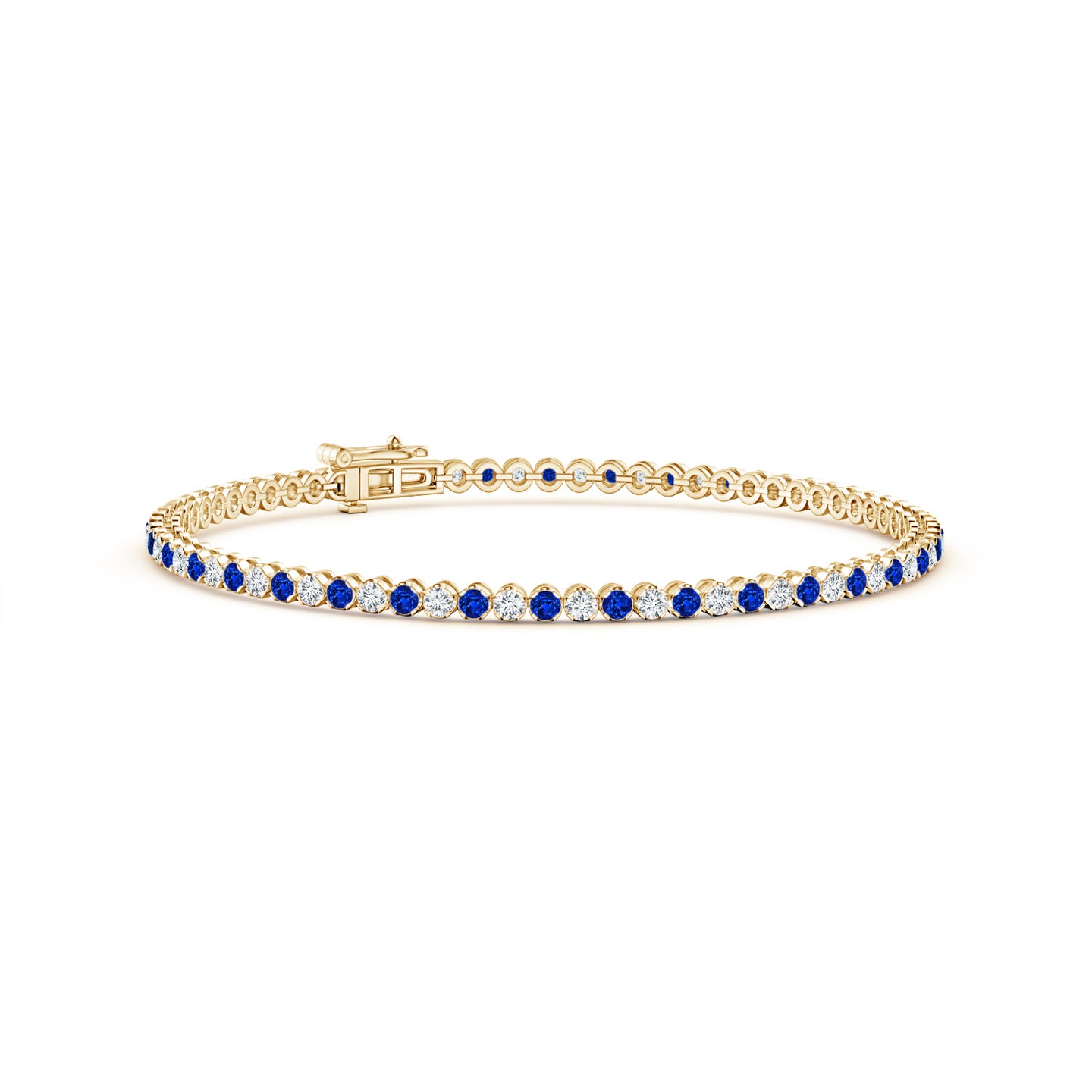 Classic Round Sapphire and Diamond Tennis Bracelet