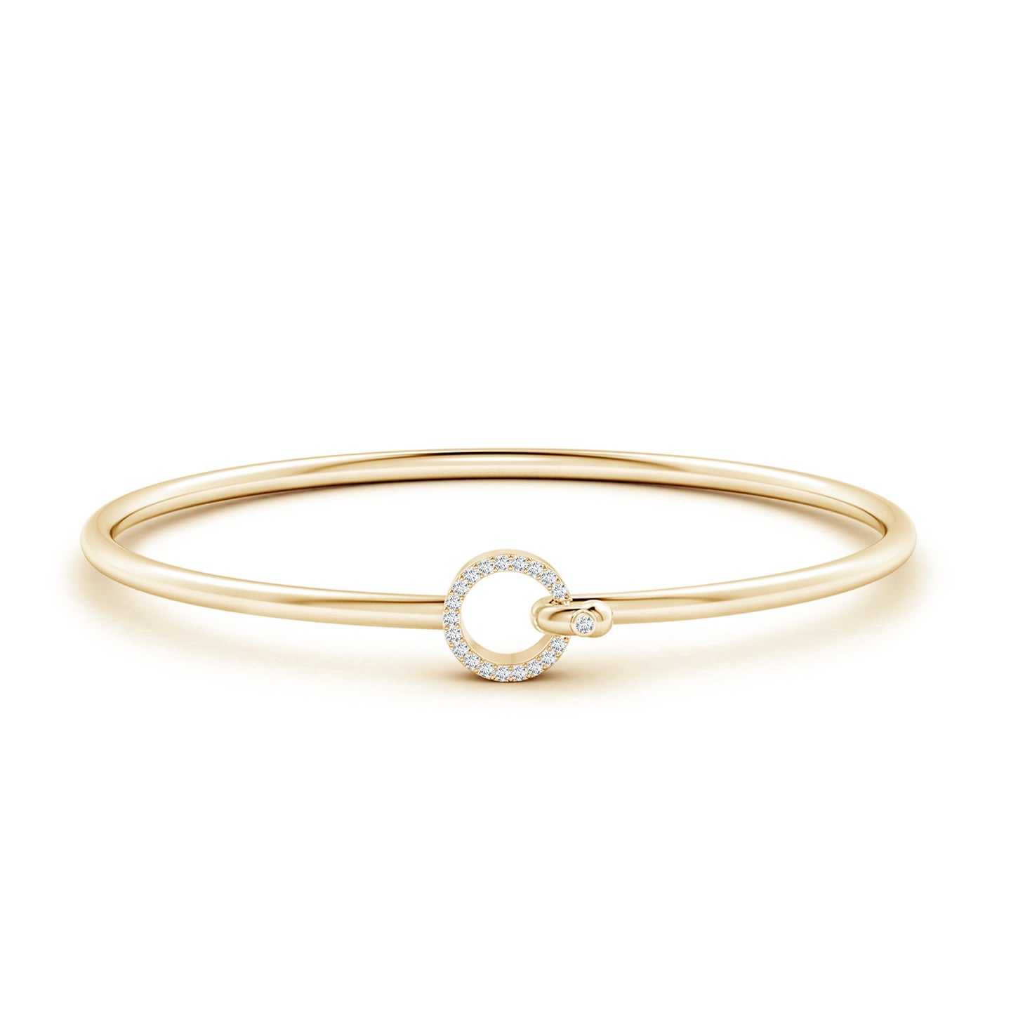 1.3mm GVS2 Diamond Open Circle Hook & Eye Flex Bracelet in Yellow Gold