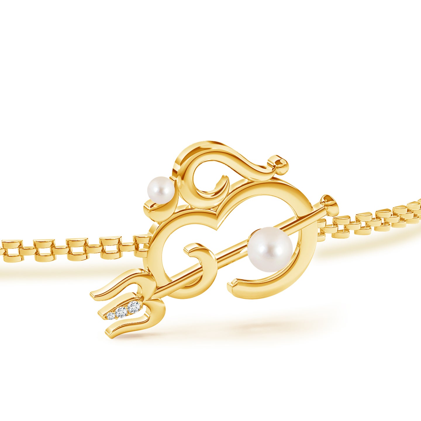 The OM Shulpani Rakhi With Pearl and Diamond