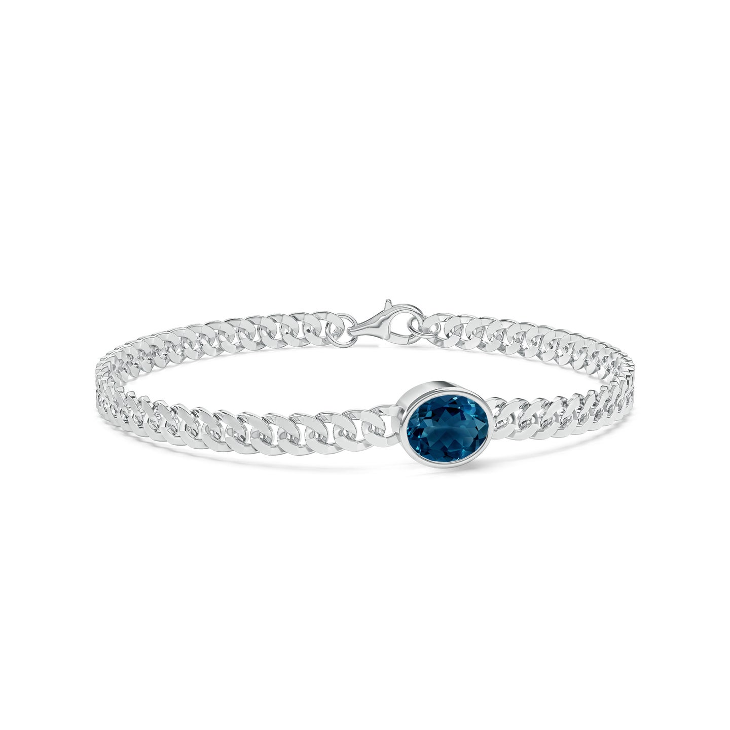 Solitaire Oval London Blue Topaz Rakhi Solitaire Oval London Blue Topaz Rakhi
