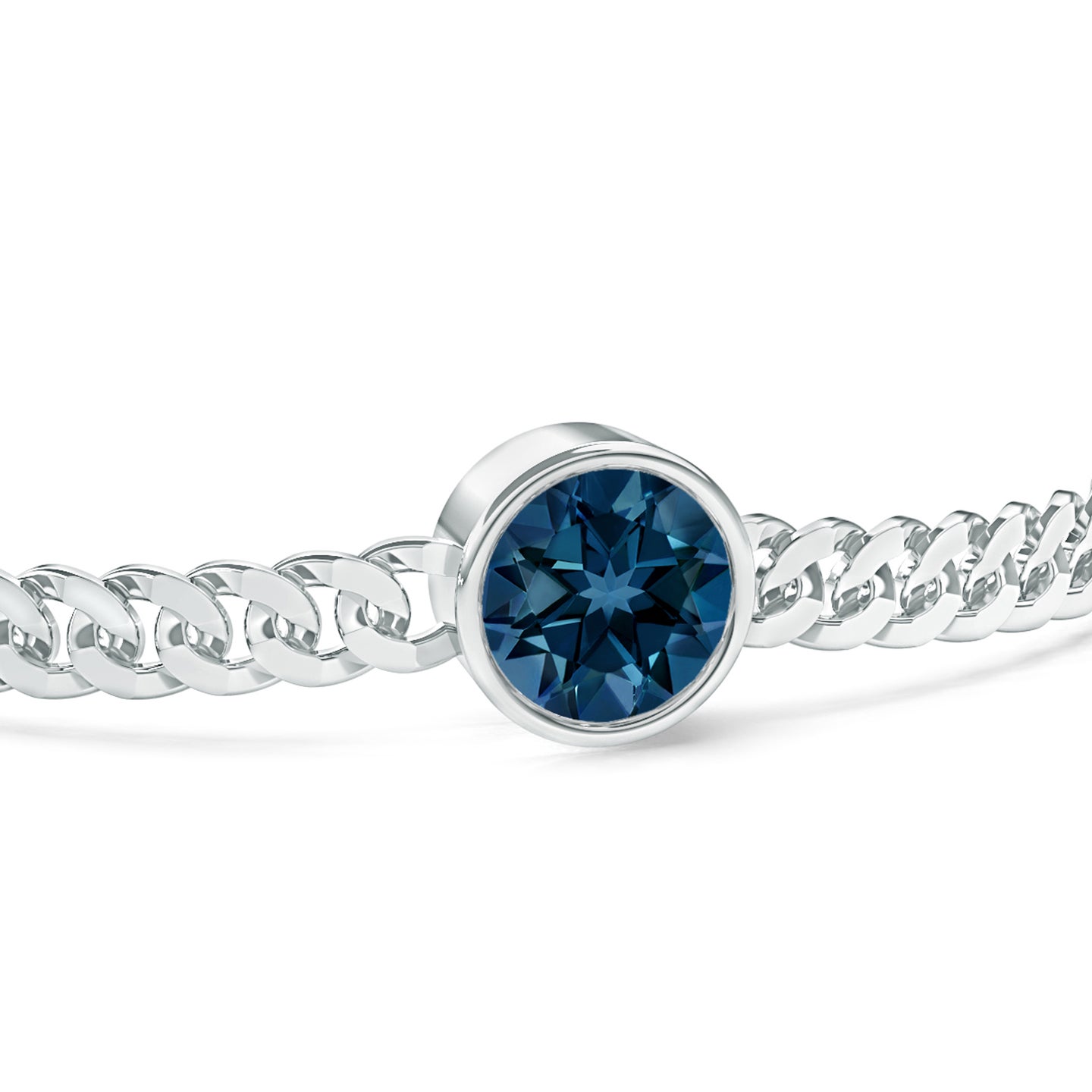 Solitaire Round London Blue Topaz Rakhi Solitaire Round London Blue Topaz Rakhi