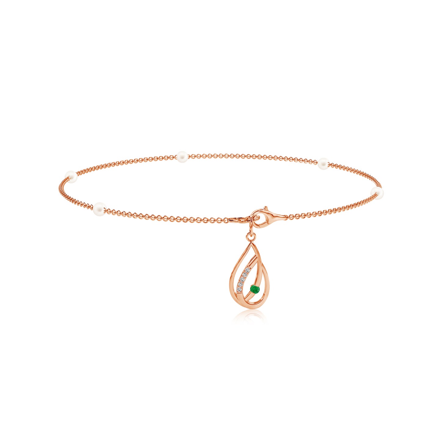 Nature Inspired Natural Emerald with Diamond Bracelet Lumba Rakhi