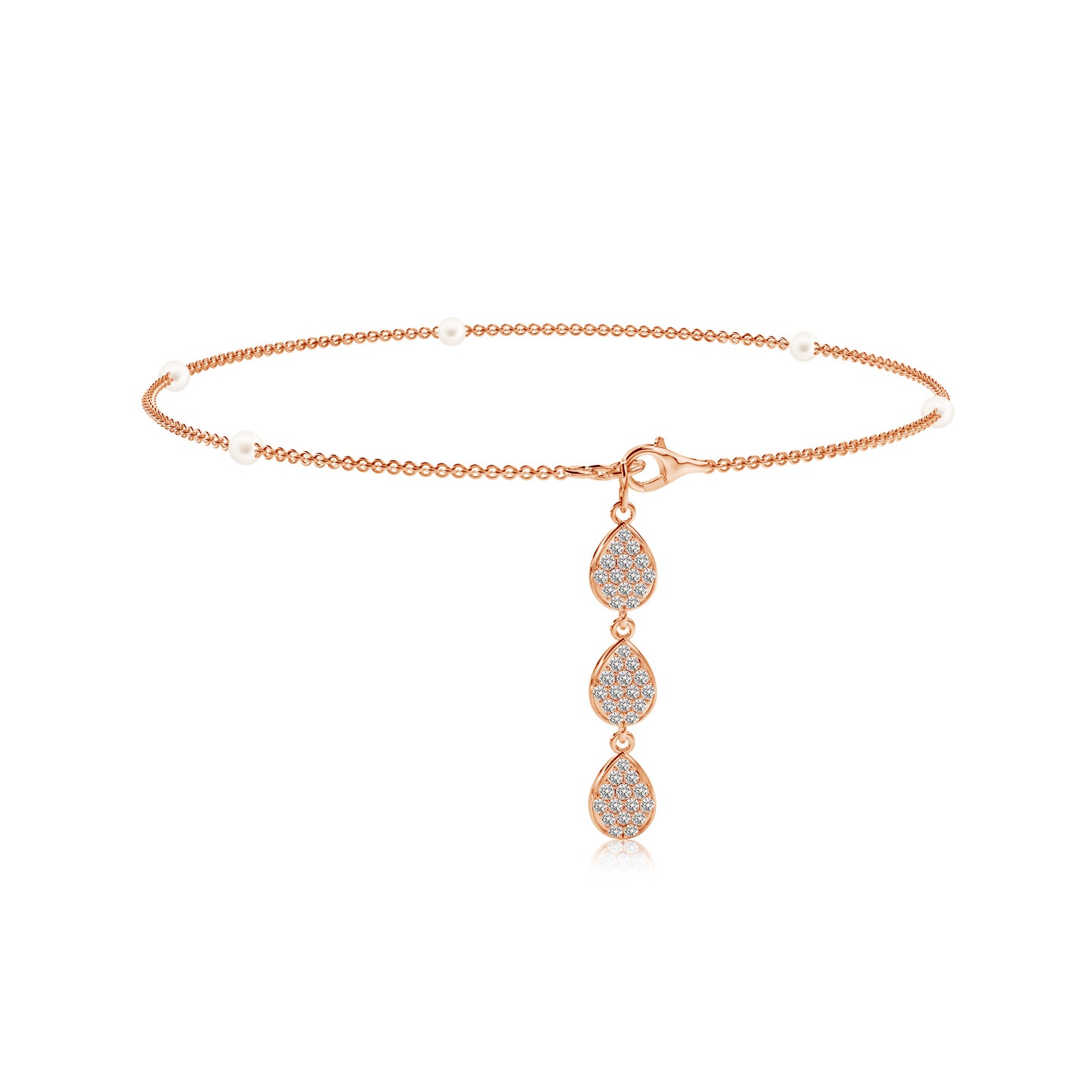 Pear Natural Diamond Studded Dangler Bracelet Lumba Rakhi