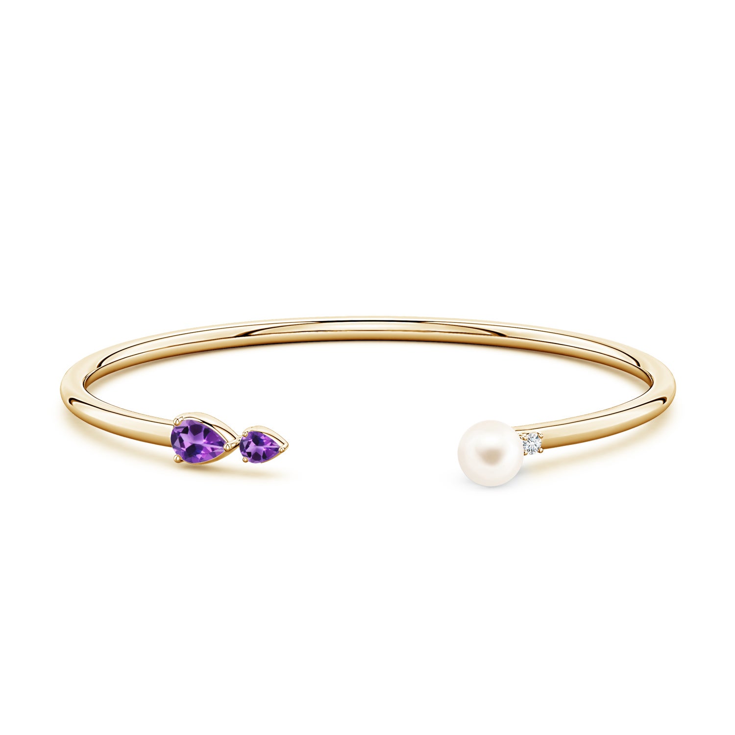 Freshwater Pearl And Amethyst Set 8mm White Freshwater Cultured