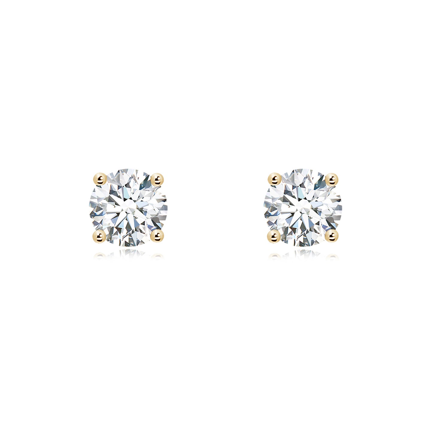 Lab-Grown Basket-Set Solitaire Diamond Stud Earrings